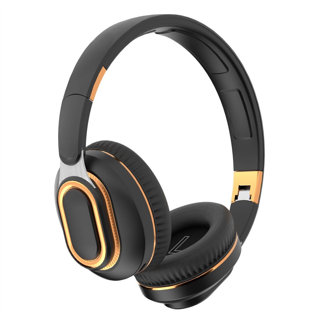 DÖRÖY Headset mit Bluetooth,kabelloses Gaming-Sport-Headset.Zusammenklappbar Bluetooth-Kopfhörer Schwarz | Kopfhörer