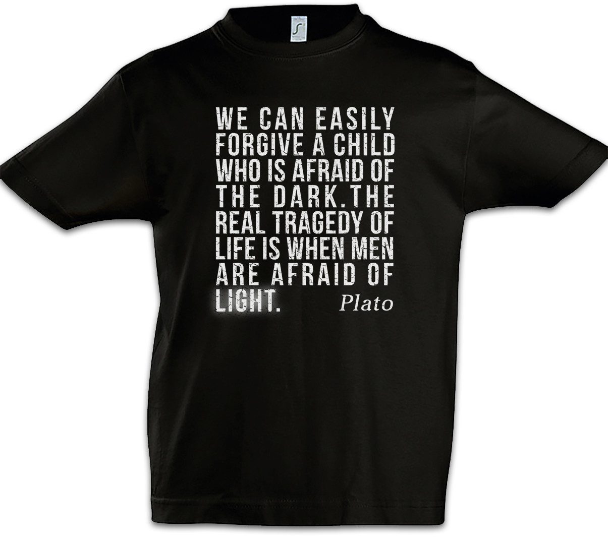 Print-Shirt Plato Afraid Of Kinder T-Shirt Zitat Quote Platon Philosopher