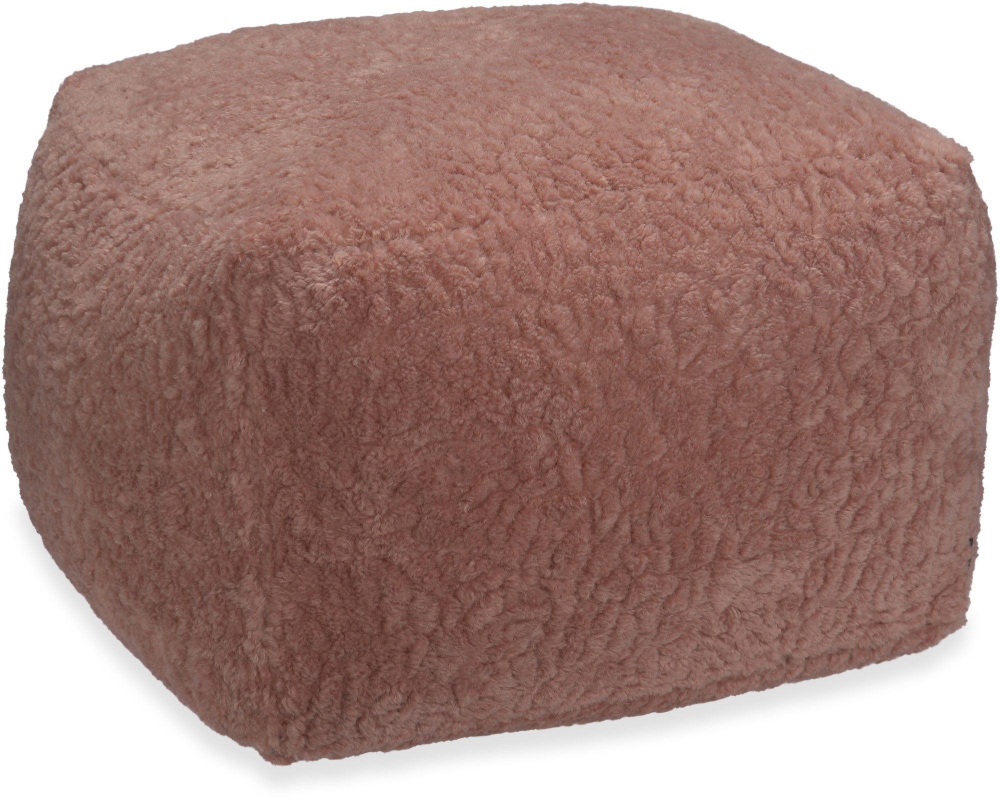 H.O.C.K. Sitzhocker H.O.C.K. Mellow Hocker Bean Cube 60x60x40cm - Rosa Teddyplüsch, Hocker, Barhocker & Sitzhocker, Pouf, Badhocker, Wohnzimmer Hocker