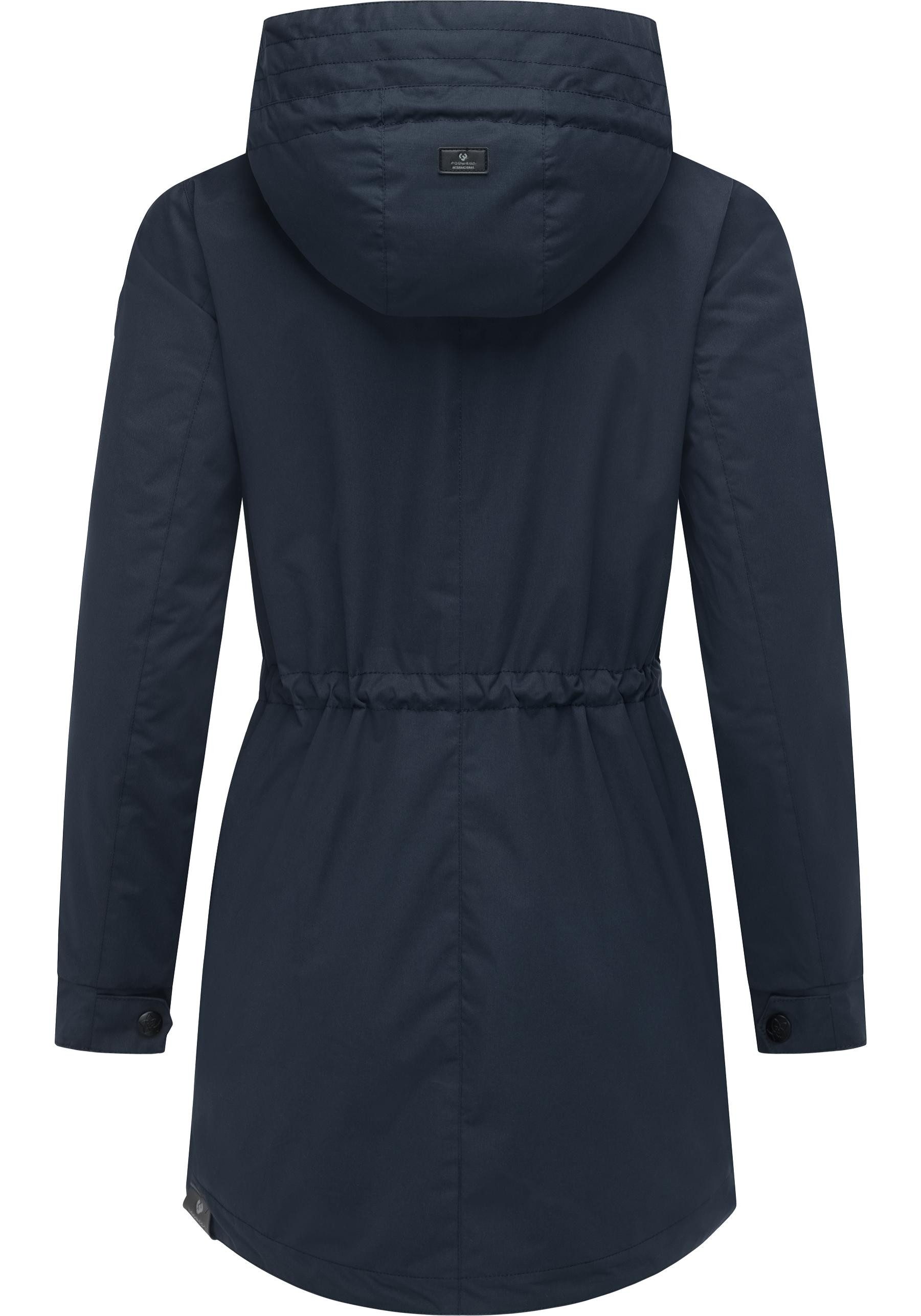 Ragwear Parka Alysa stylische Damen Übergangsjacke mit Taillenzugband