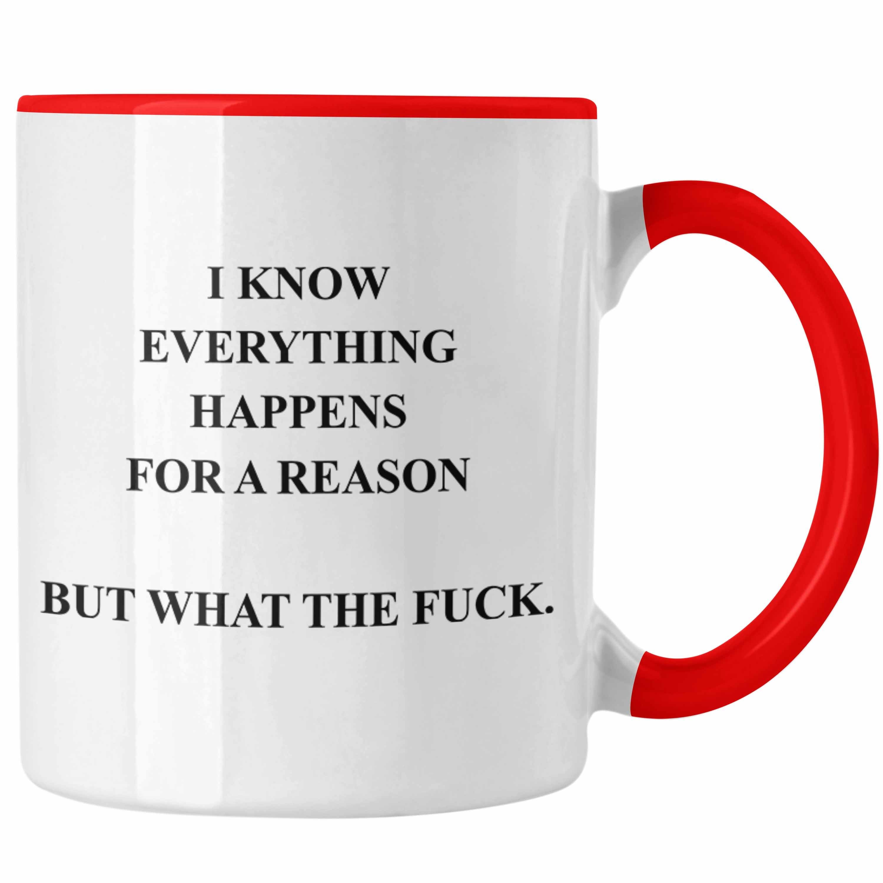 Trendation Tasse Trendation - Lustige Tasse mit Spruch für Frauen Männer Arbeit Büro Lustig Tassen Becher mit Sprüchen Kollegin Geschenk Sarkasmus WTF Rot