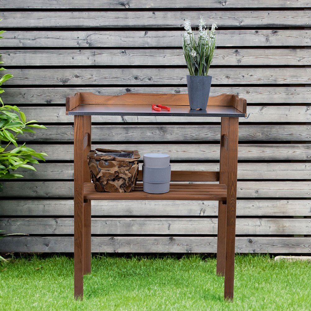 etc-shop imprägniert Holz Balkon mit Unterschrank Pflanztisch Pflanztisch, Pflanzentisch