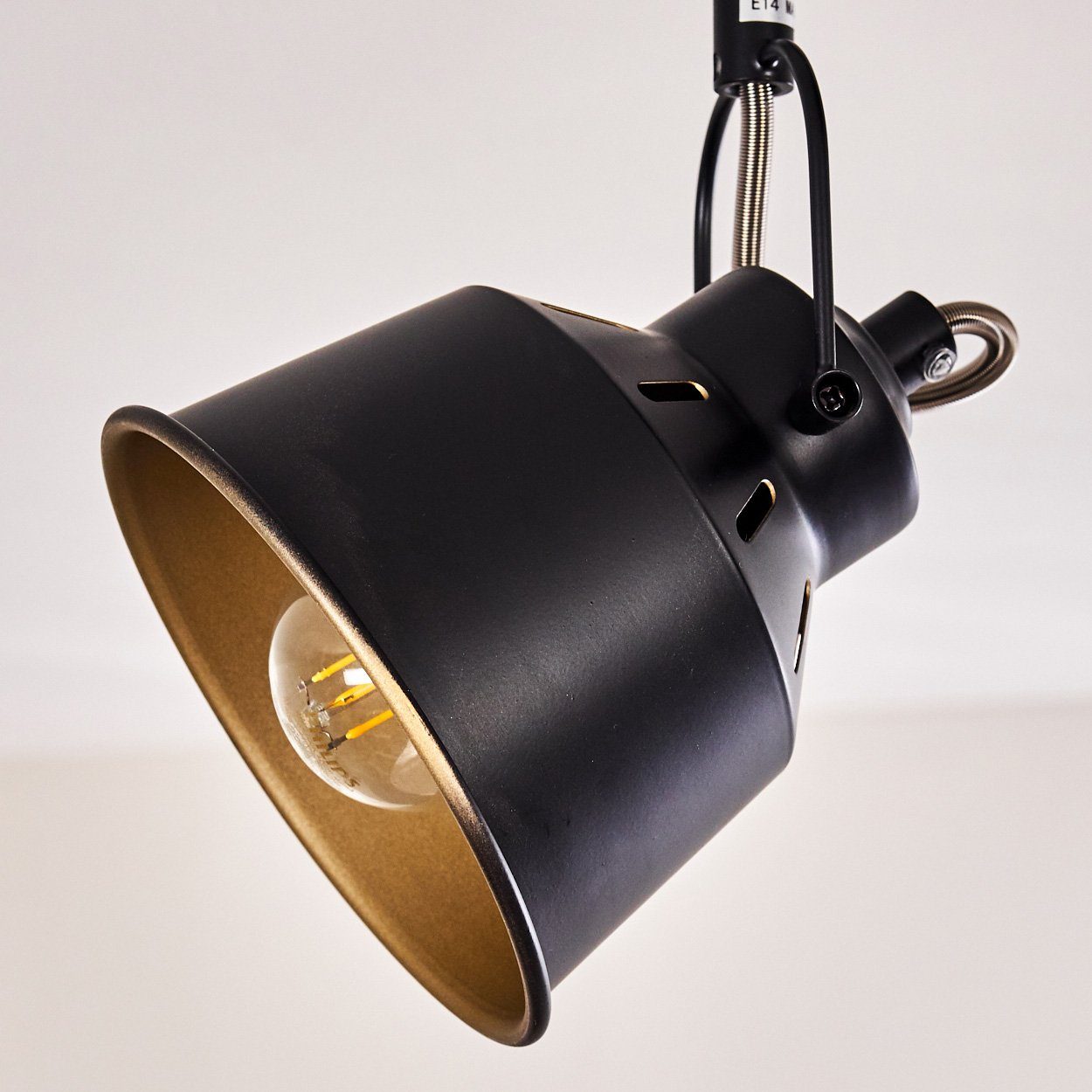 Schwarz/Gold, Retro/Vintage Deckenlampe Strahlern, »Rimini« Metall Deckenleuchte Design verstellbaren in hofstein mit aus ohne Spot Leuchtmittel, im 4xE14,