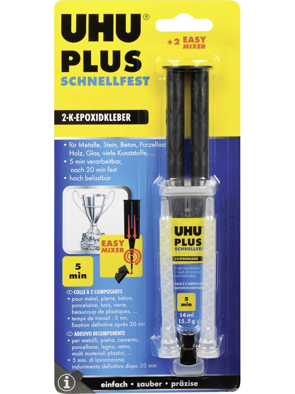 UHU Montagekleber UHU plus schnellfest Doppelkammerspritze inkl.