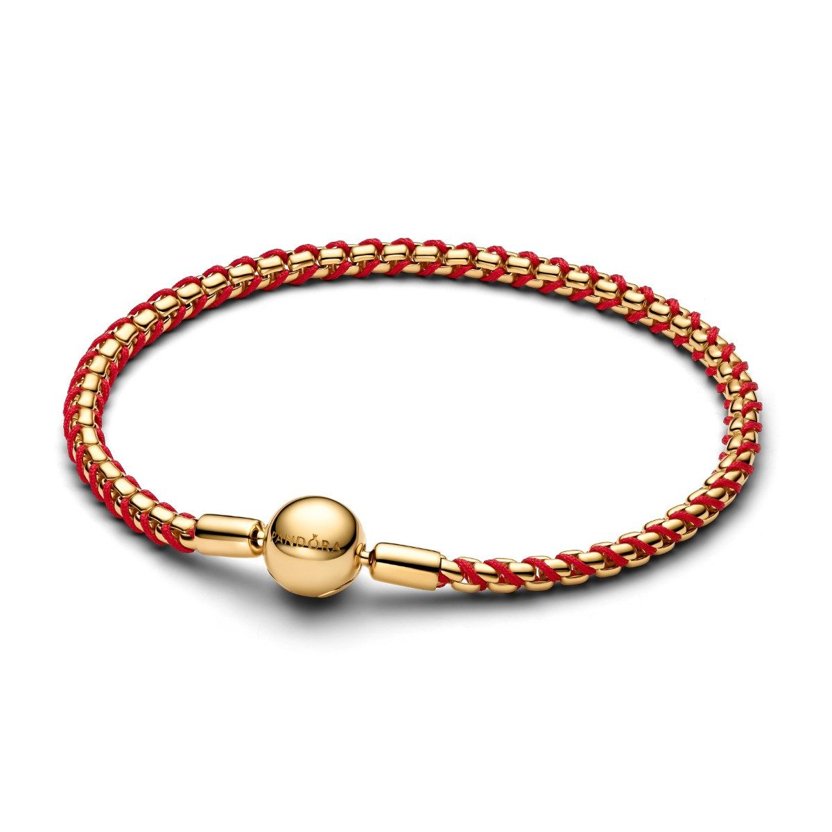 Pandora Armband Gliederarmband Rote Kordel 14 Karat Vergoldet 563816C01-18 günstig online kaufen