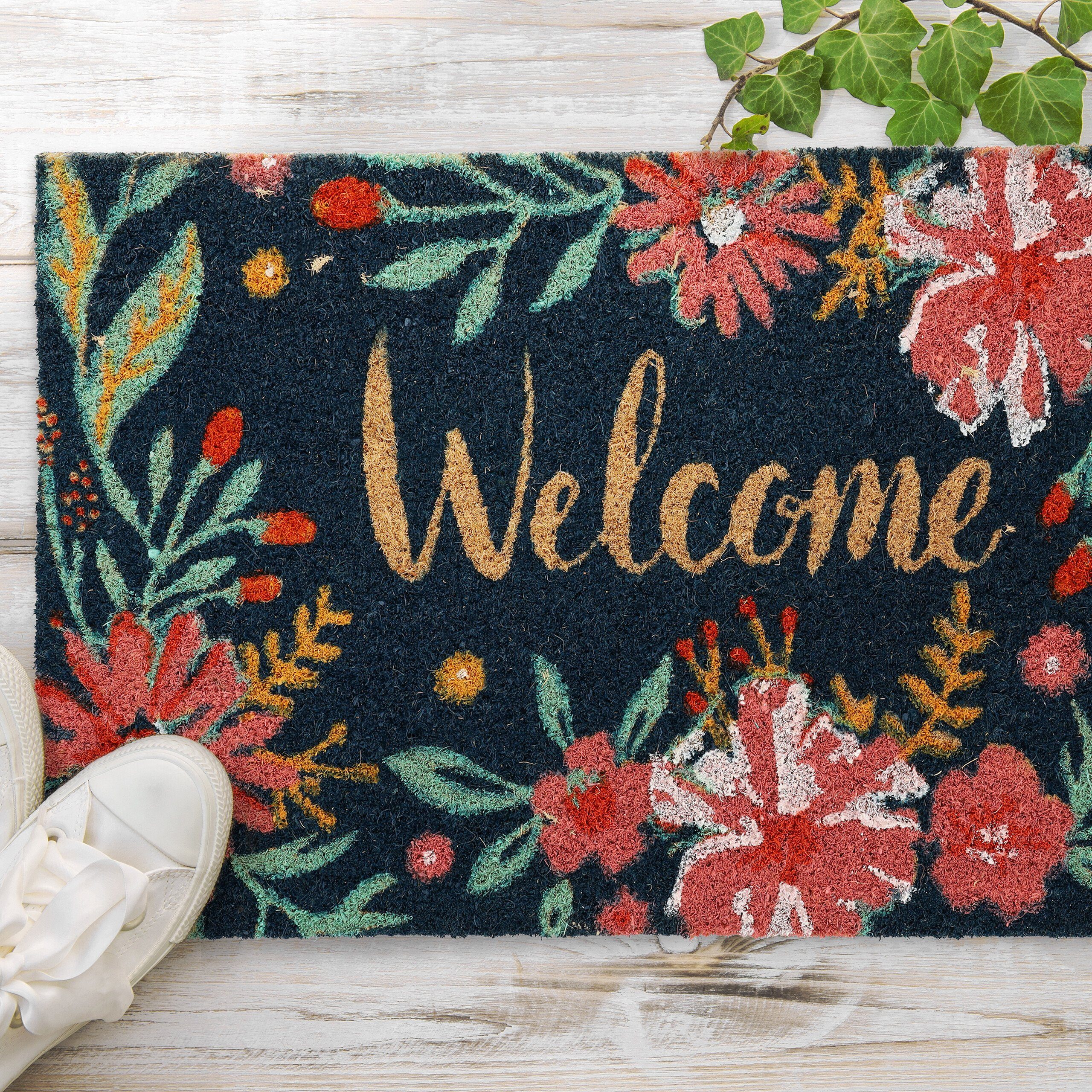 relaxdays Fußmatte Kokos Fußmatte Welcome, Höhe: günstig online kaufen