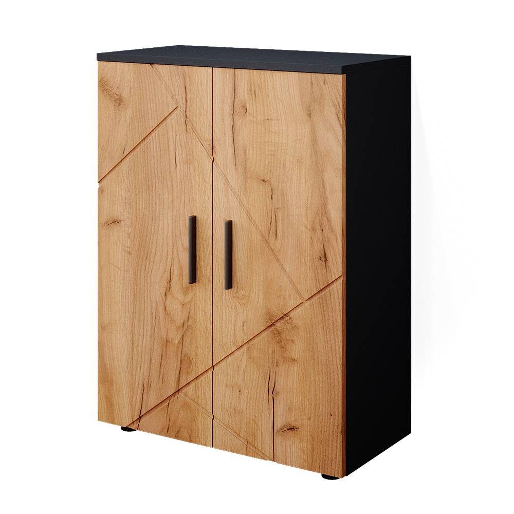 Vicco Midischrank Irma, Anthrazit/Goldkraft Eiche, 60 x 81 cm