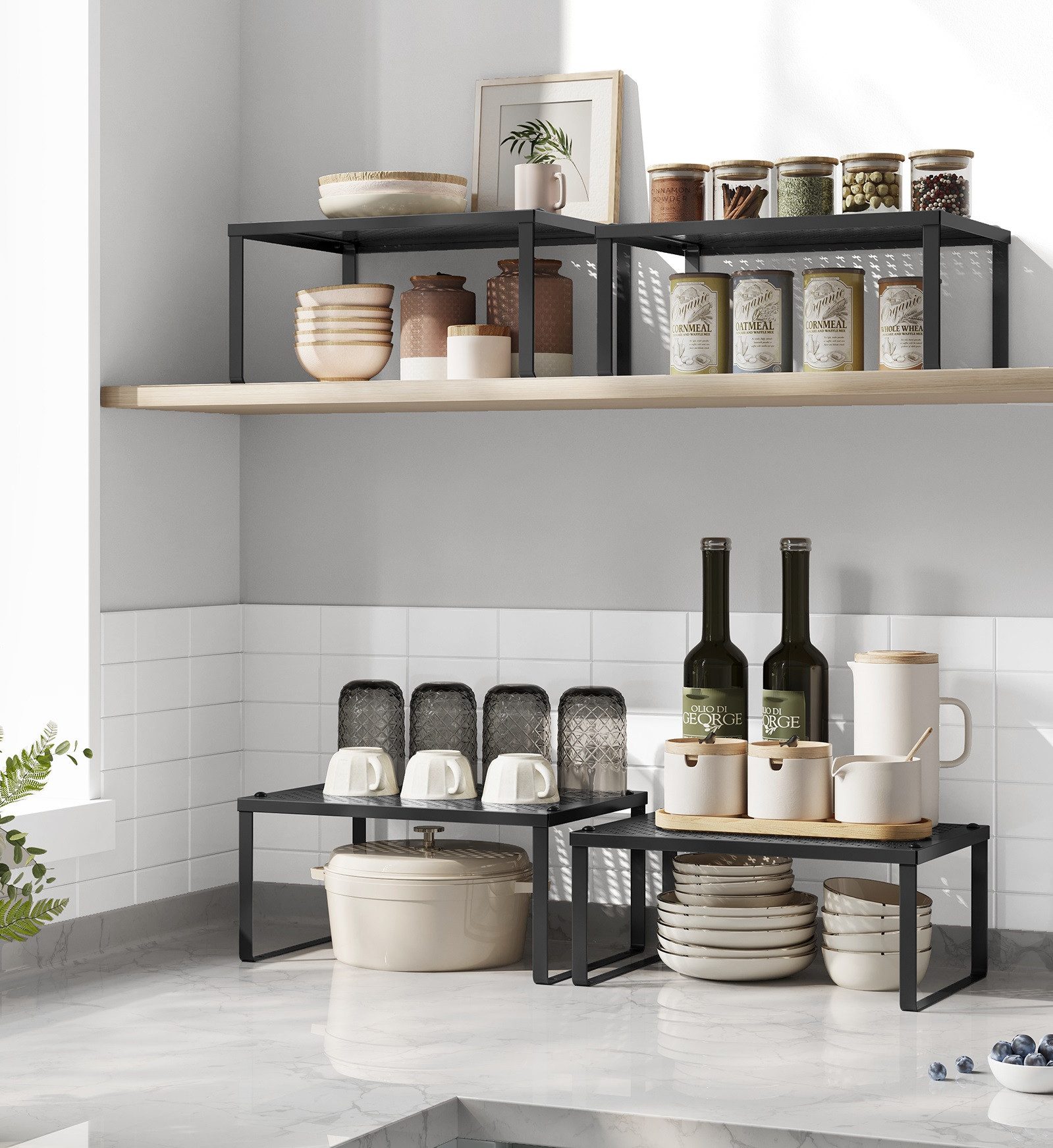 SONGMICS Gewürzregal, 2-tlg., Gewürzregal, 2er Set, Küchenregal, Küchen-Org günstig online kaufen