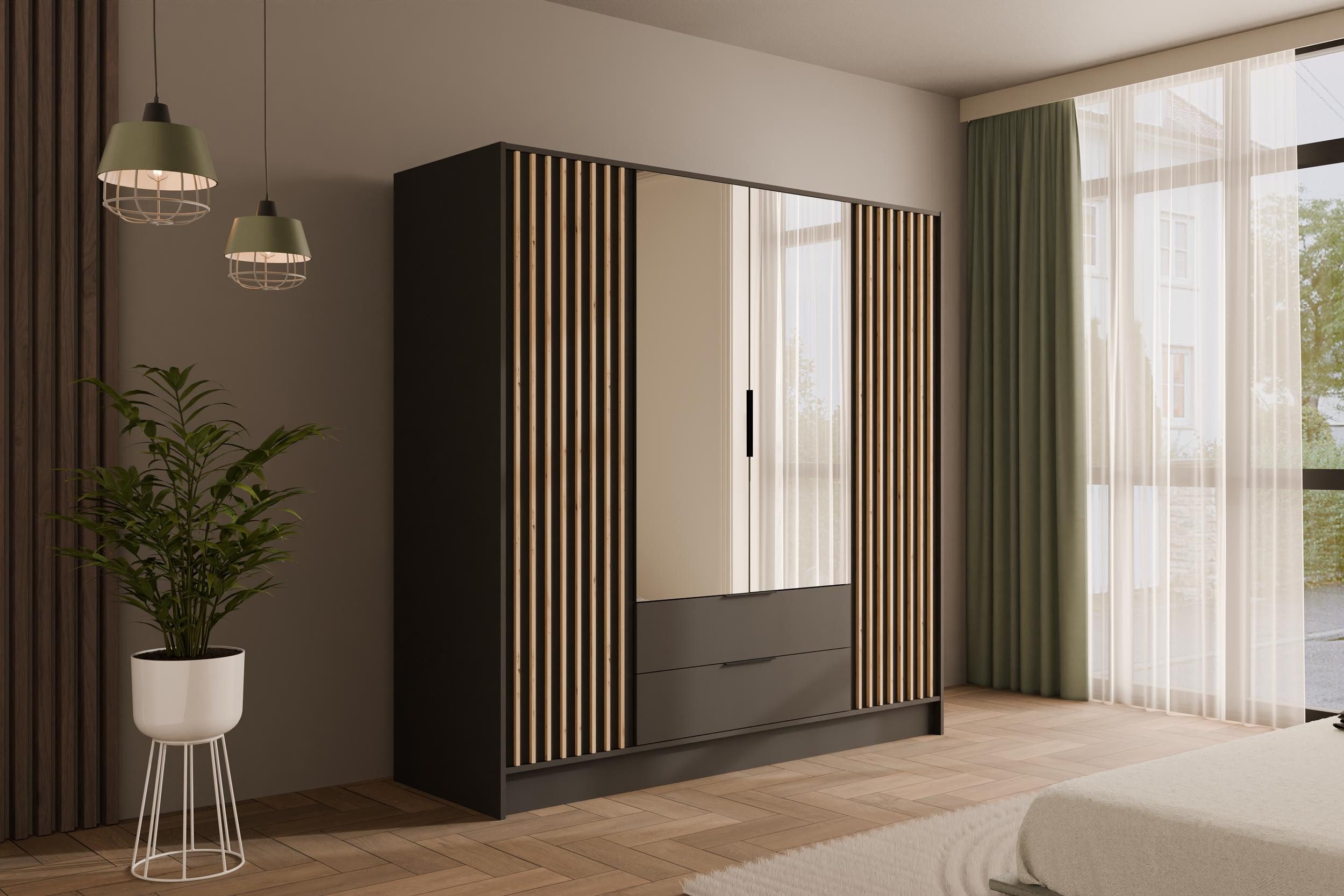 ALTDECOR Drehtürenschrank NELIA (Kleiderschrank Garderobenschrank mit günstig online kaufen