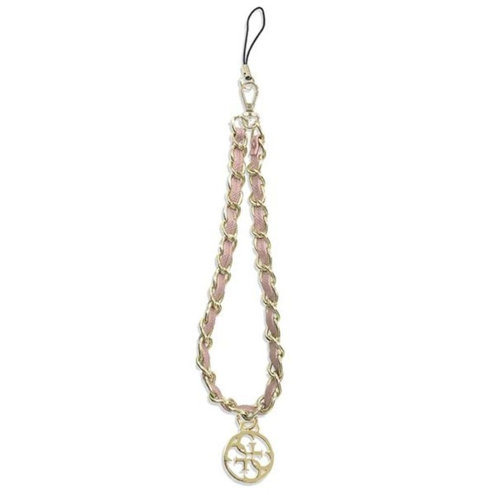 Guess Handykette Anhänger Handy-Anhänger rosa Kette goldfarbig Metall