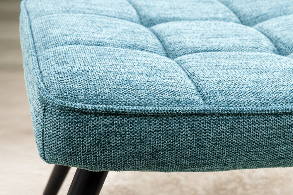 riess-ambiente Fußhocker SCANDINAVIA blau / schwarz - Strukturstoff, Metallbeine, Polsterung (Einzelartikel, 1 St), Wohnzimmer · Metall · Scandinavian Design ·  – Bild 4 von 5