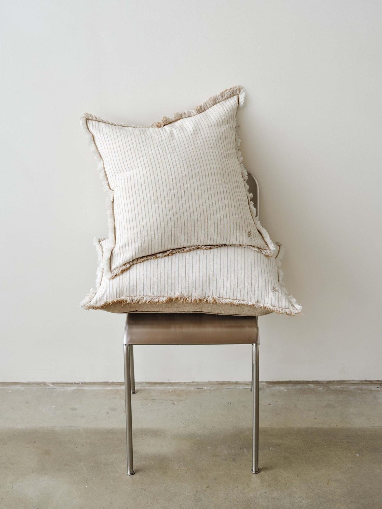 Marc O'Polo Home Dekokissen Fine Stripe, aus Bio-Baumwoll-Leinen-Mix mit Streifen