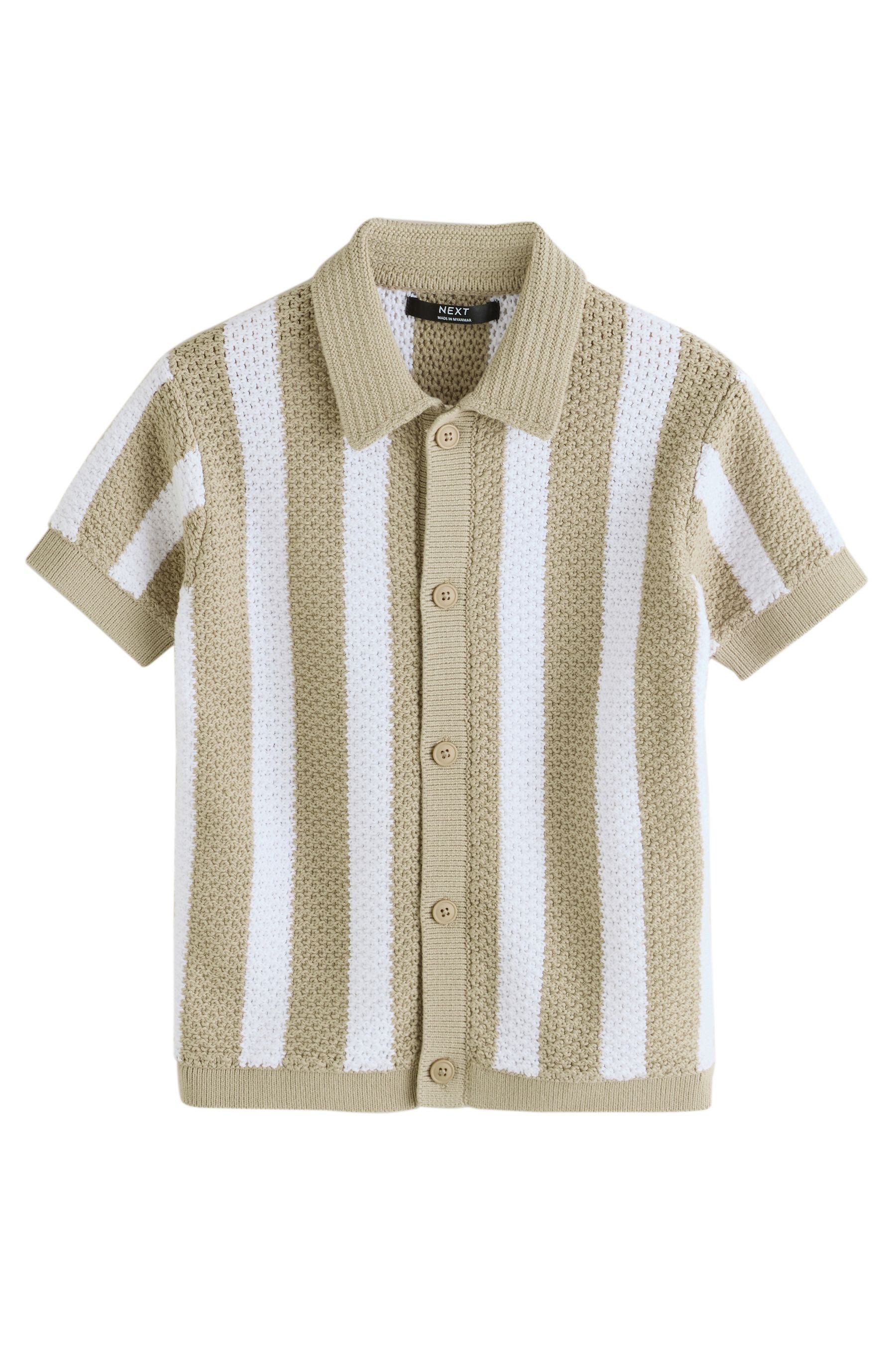 Next Polokragenpullover Gestreiftes Strick-Polohemd (1-tlg)