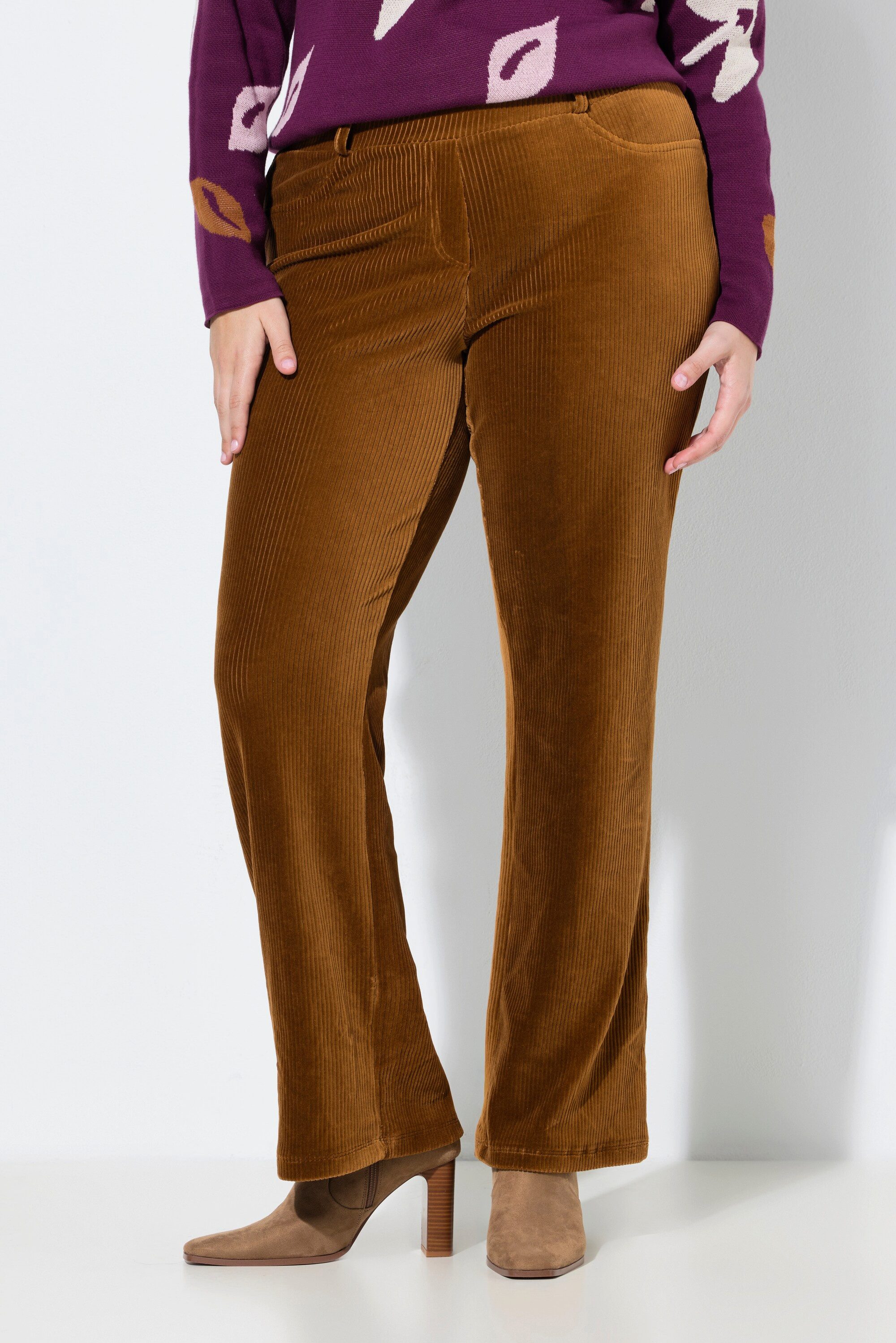 Ulla Popken Schlupfhose Cord-Schlupfhose Mary Elastikbund Biobaumwolle günstig online kaufen