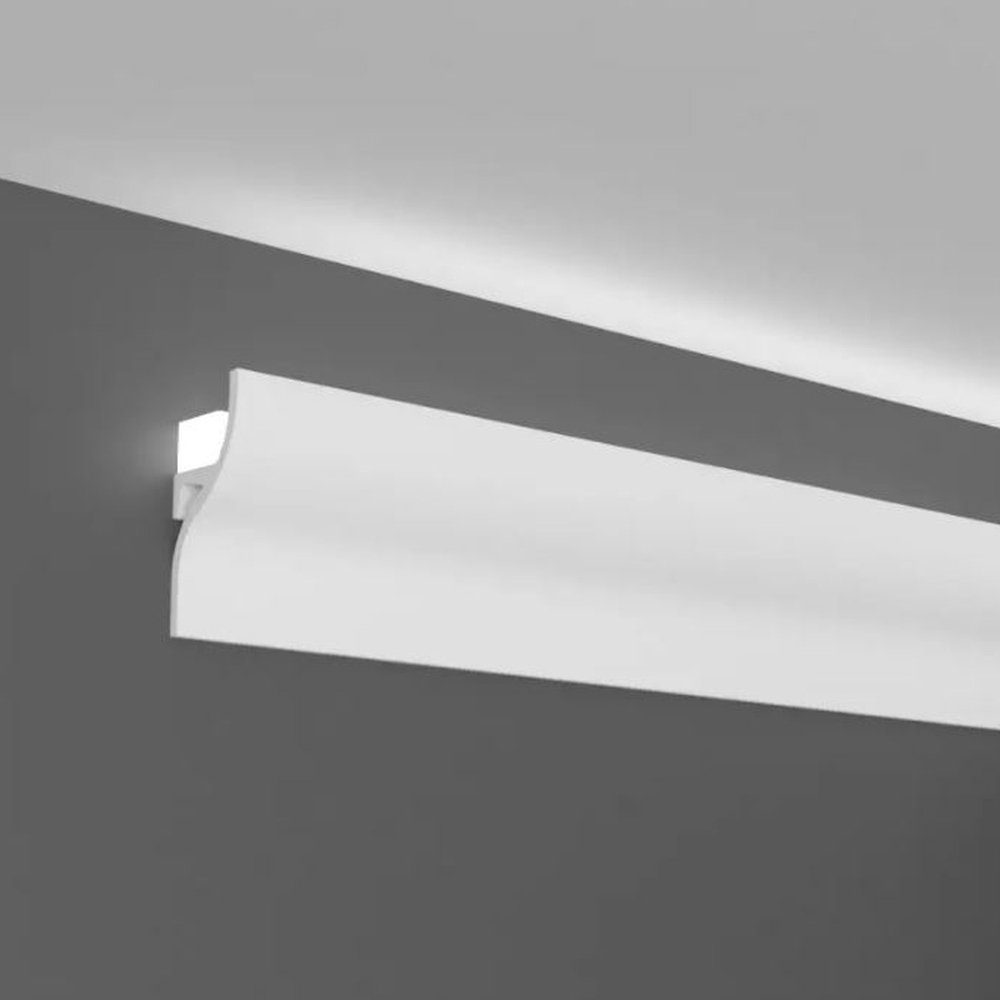 PROVISTON Stuckleiste Polymer, 24 x 52 x 2000 mm, Weiß, Stuckleiste, Wandle günstig online kaufen