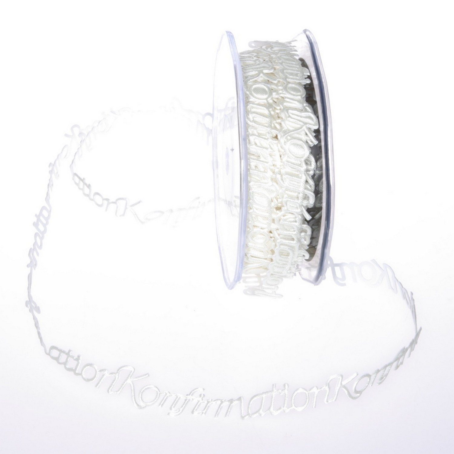 Deko AS Bastelband Selbstklebende Bordüre "Konfirmation" Creme - 15mm - 10m -