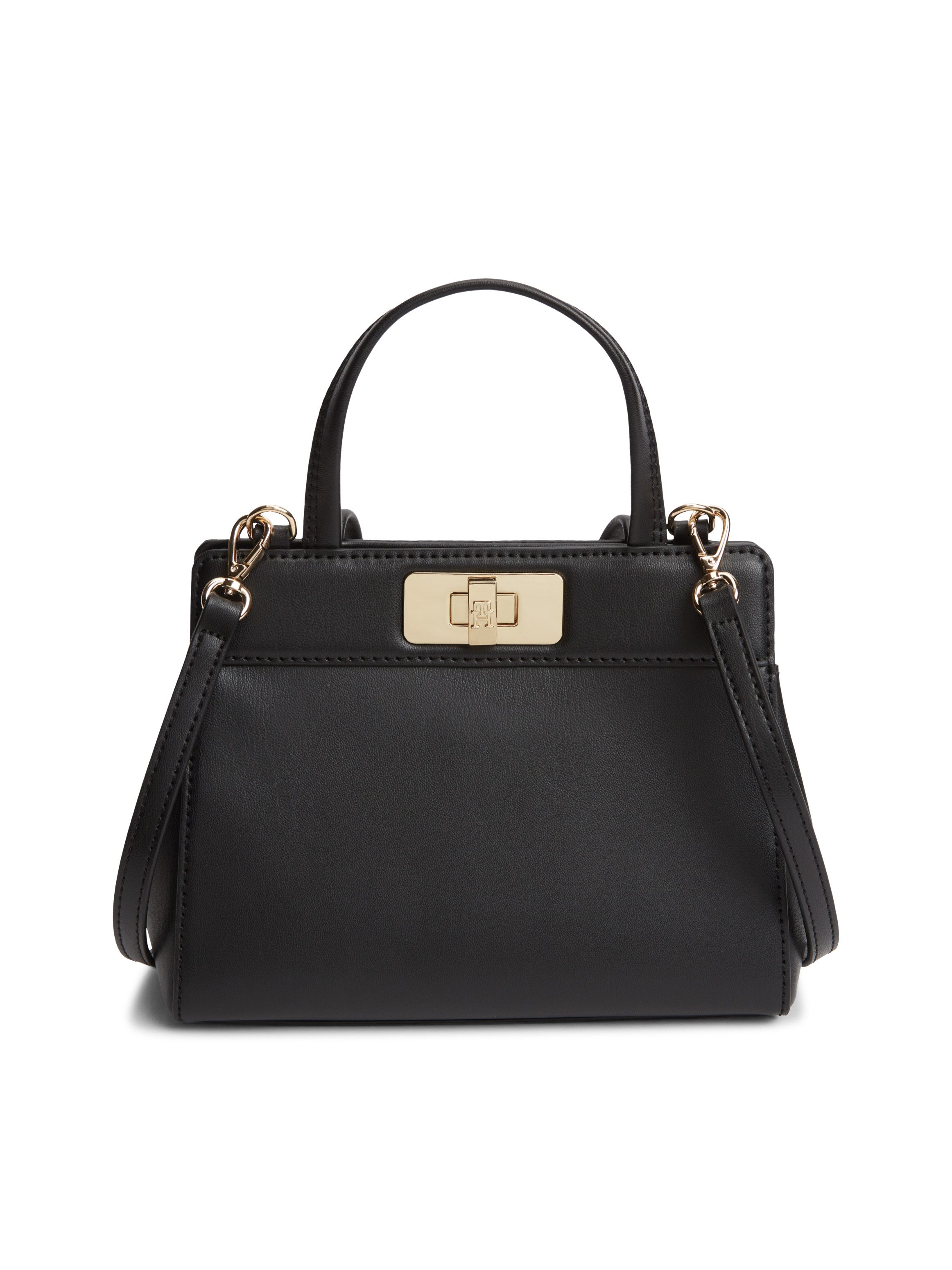 Tommy Hilfiger Henkeltasche TH MODERN MINI SATCHEL, Damen Handtasche, Umhängetasche Schultertasche mit Piping