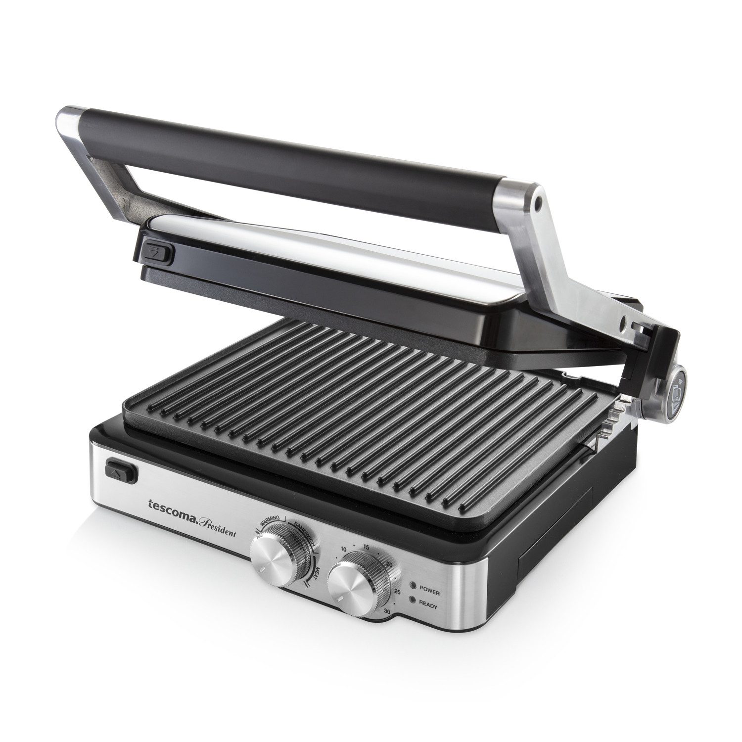 Tescoma Kontaktgrill Tescoma Elektro-Tischgrill President 2000 W, aufklappbar, 2000 W, Um 180° aufklappbar, obere Grillfläche 5-fach höhenverstellbar