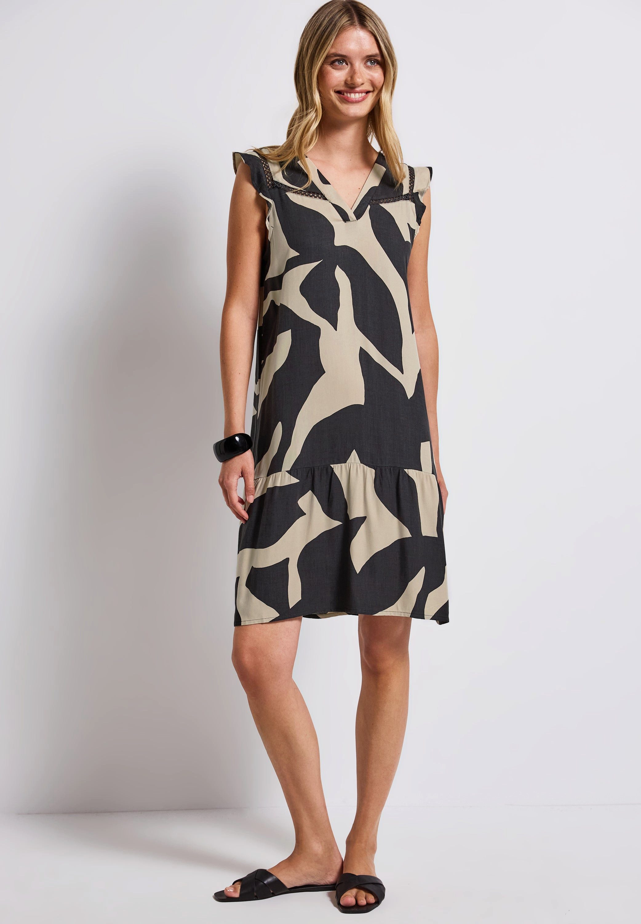 STREET ONE Blusenkleid Gemustertes Tunika-Kleid (1-tlg) günstig online kaufen