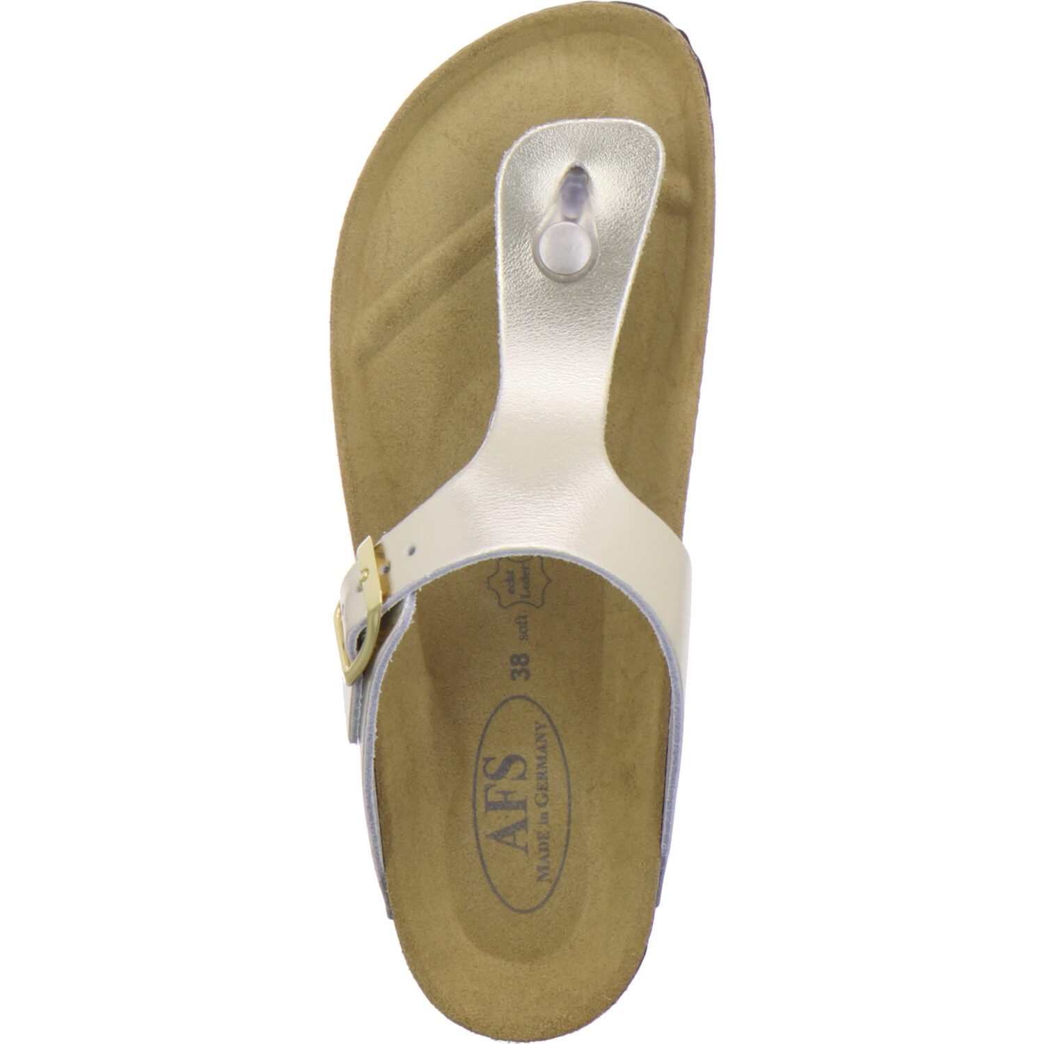 AFS-Schuhe 210703 Zehentrenner Pantolette für Damen mit Fußbett, bequeme Sandalen aus Leder