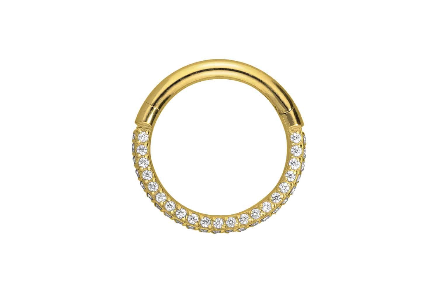 Piercing-Set Titan Segmentring Clicker KRISTALLRAND