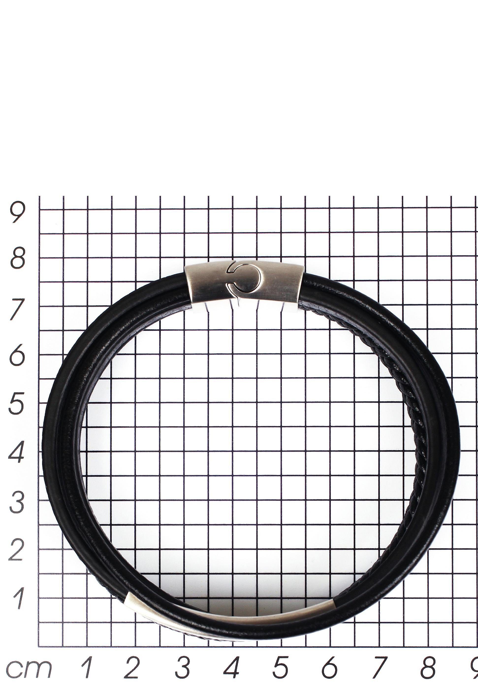 sportlich-eleganten mehrreihig Armband edelstahlfarben-schwarz Design Stil, stylisches im Firetti