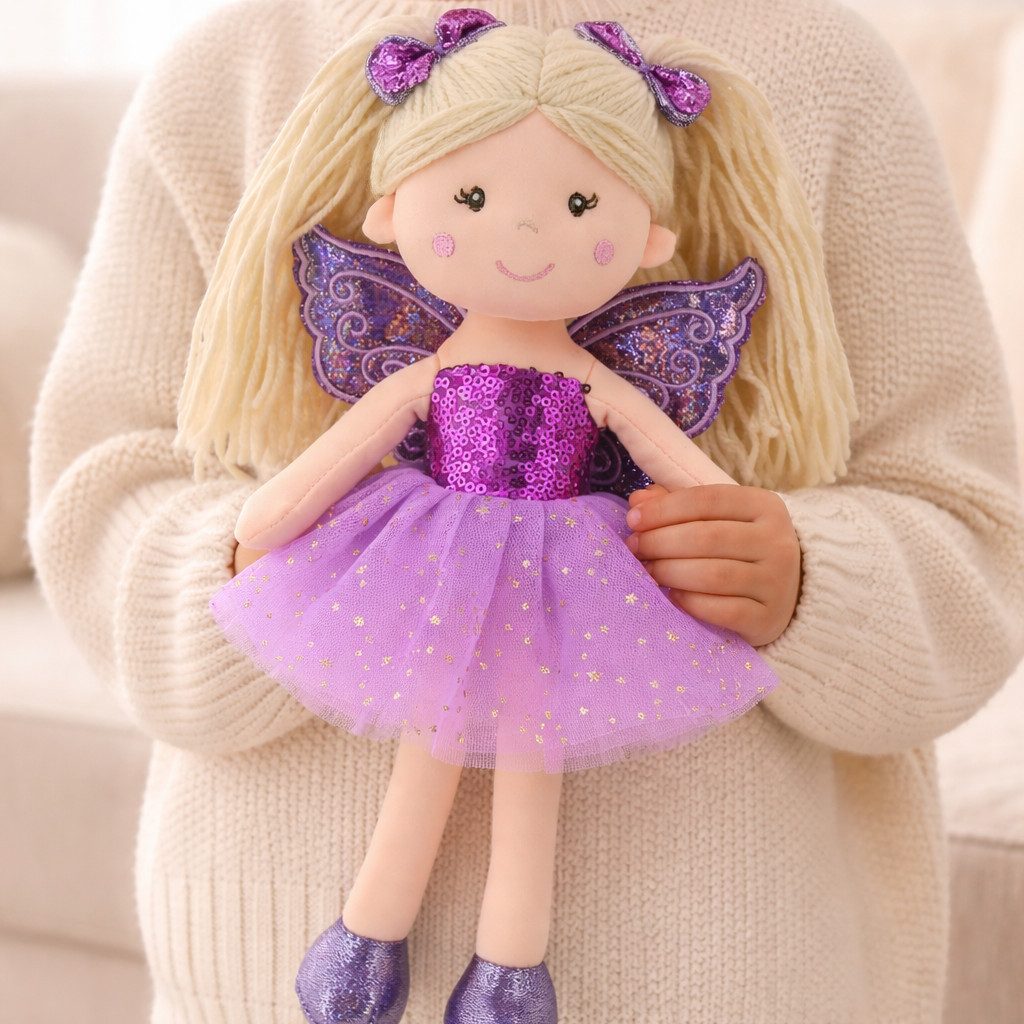 Sweety-Toys Stoffpuppe Stoffpuppe Fee Prinzessin – weiche Kinderpuppe 30 cm 11766, Stoffpuppe