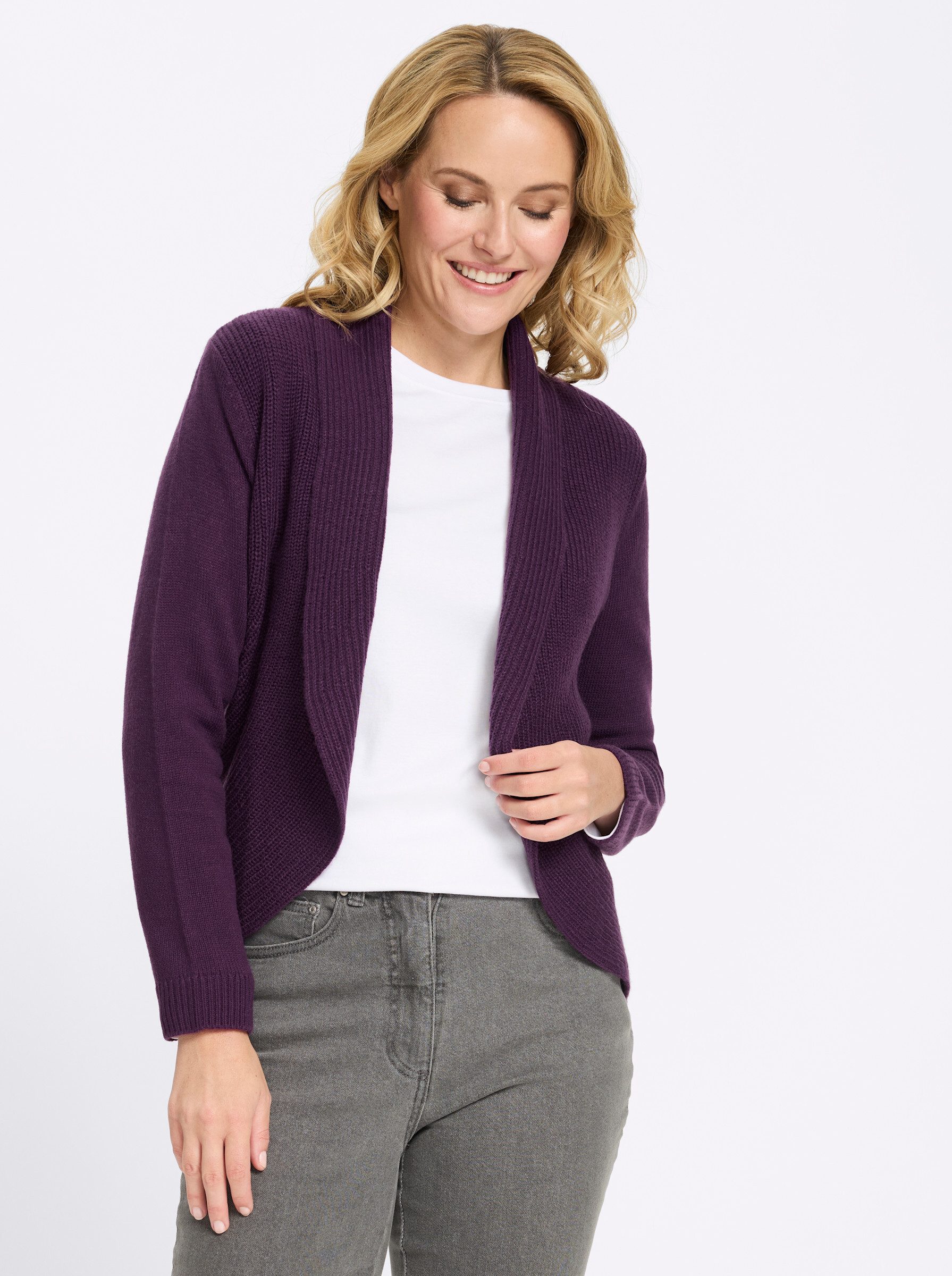 Sieh an! Strickjacke Strickjacke Langarm Jersey
