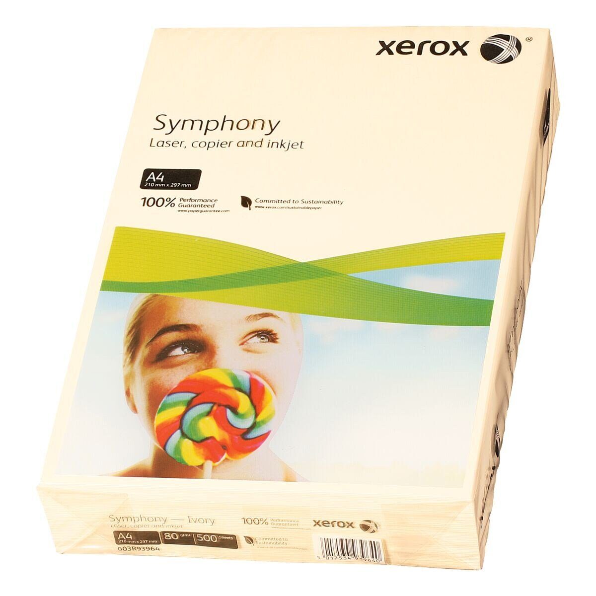 Xerox Druckerpapier Symphony, Pastellfarben, Format DIN A4, 80 g/m², 500 Blatt