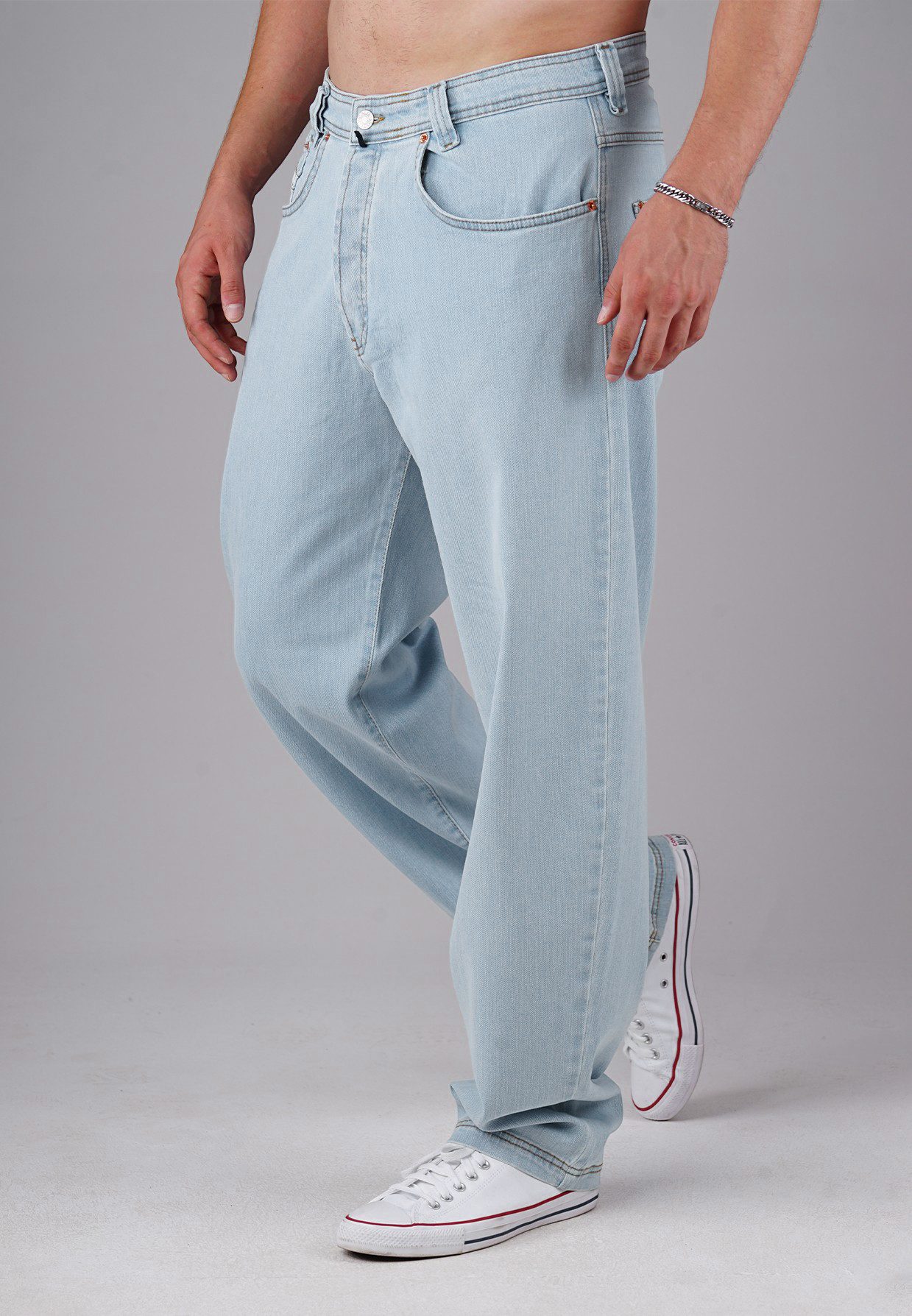 PICALDI Jeans 5-Pocket-Jeans Loose Tapered Fit Zicco 471 Palesky - Ice Blue Vintage (1-tlg) Stretch