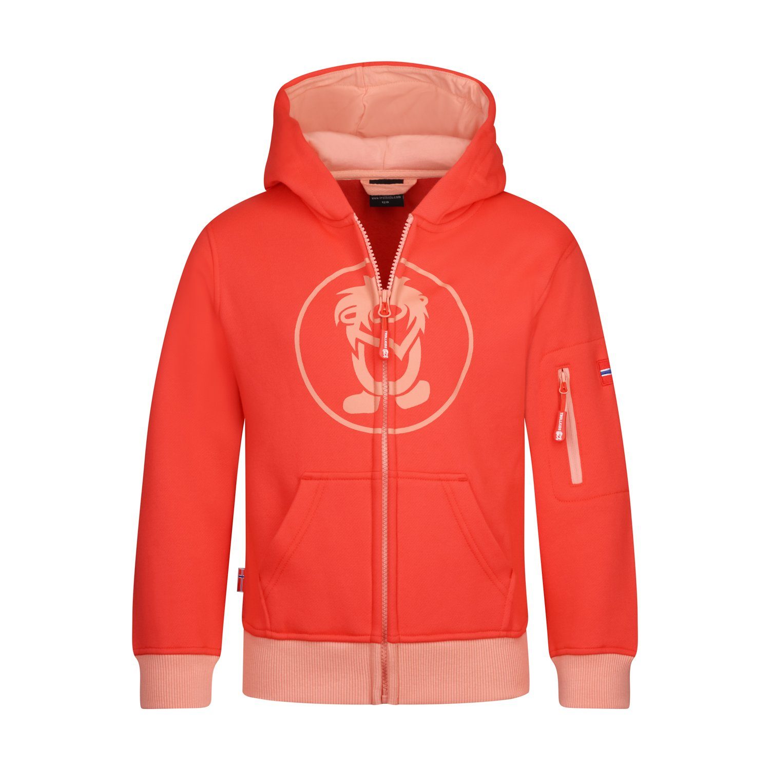 Hoodie TROLLKIDS Kirschrot/Koralle Sortland