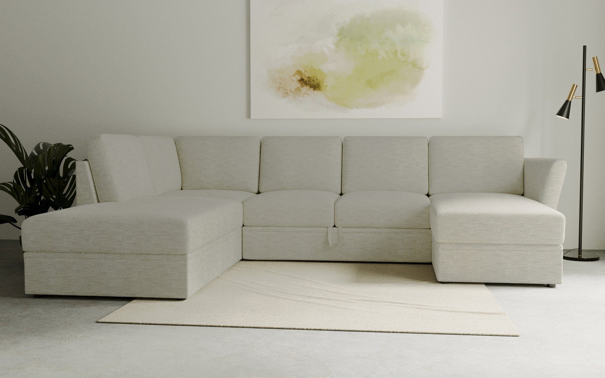 OTTO home Wohnlandschaft Lavars Schlafsofa, mit Bettfunktion und Stauraum, in zwei verschiedenen Bezugsqualitäten