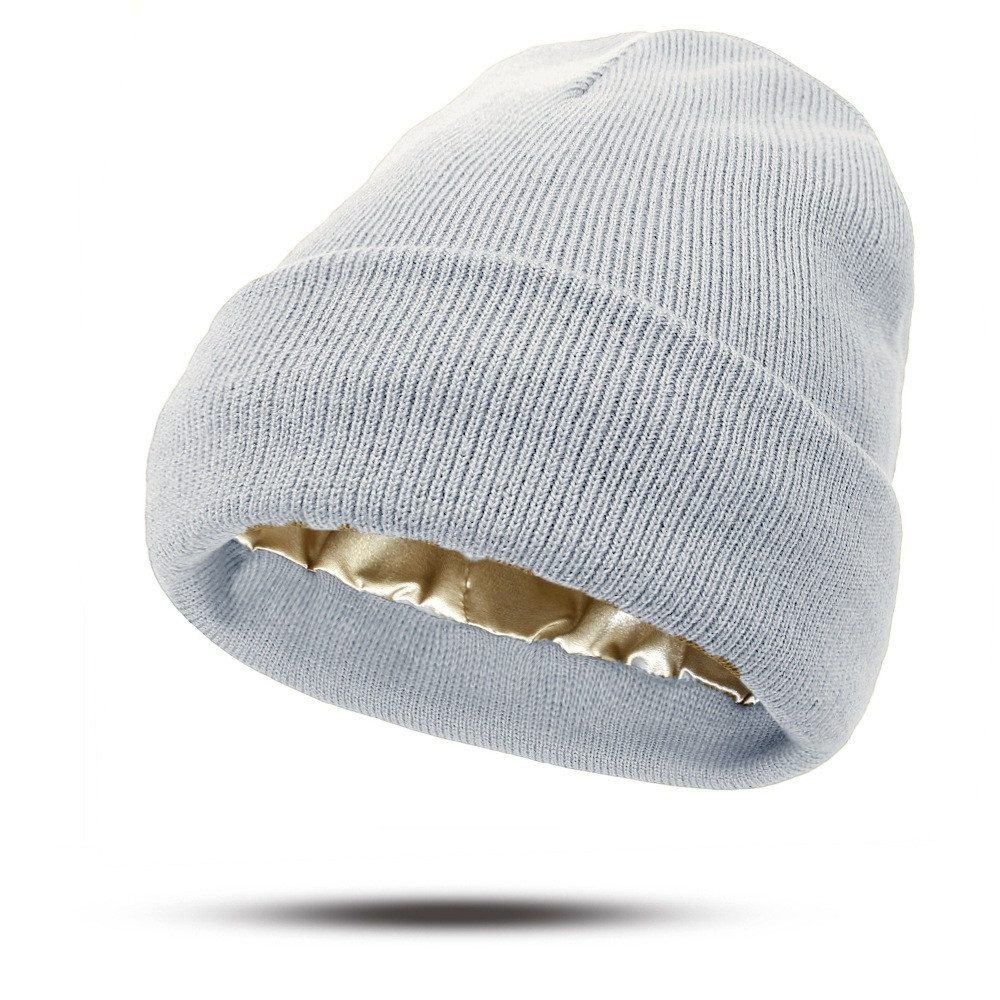 Coonoor Strickmütze Wärmende Strickmütze, Winter Beanie Wollmütze mit Satinfutter