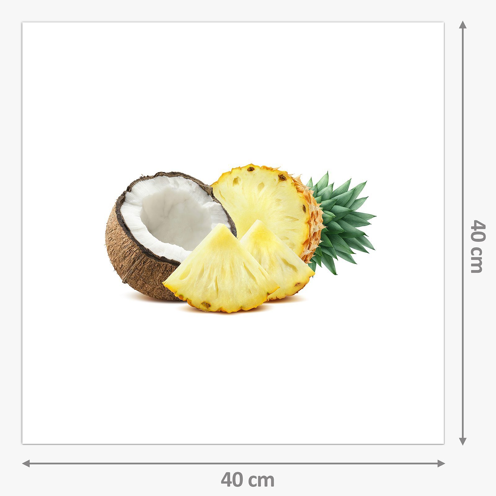 Primedeco Küchenrückwand Küchenrückwand Kokosnuss Ananas und mit Motiv Glas Spritzschutz