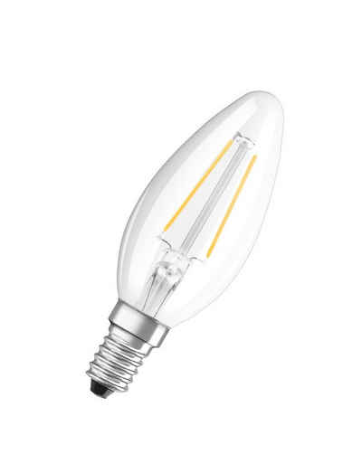 Osram »Osram LED E14 B35 Kerze Filament Klar 2W = 25W 250lm Warmweiß 2700K« LED-Leuchtmittel, E14, Warmweiß