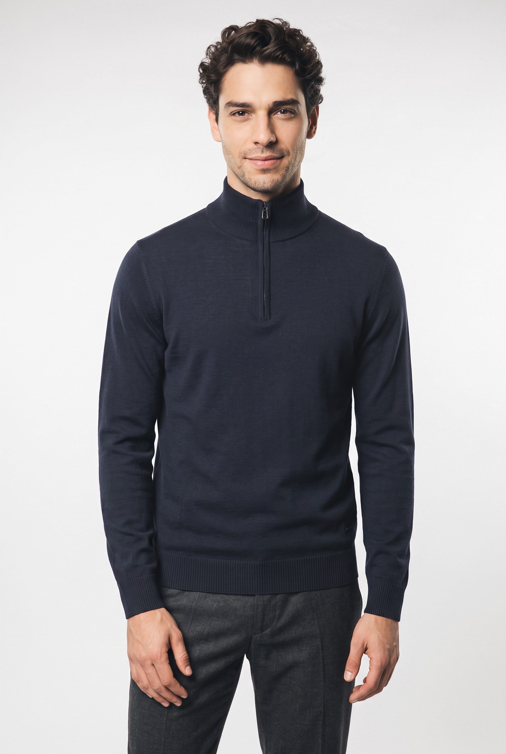 JOOP! Strickpullover Dario Regular fit mit Troyer-Kragen