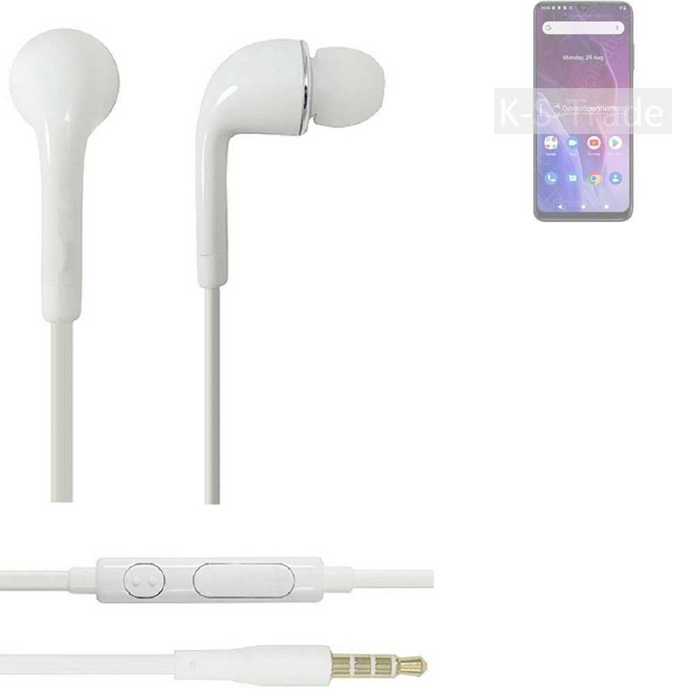Headset Lautstärkeregler Mikrofon In-Ear-Kopfhörer weiß Cubot (Kopfhörer 3,5mm) P60 u für mit K-S-Trade
