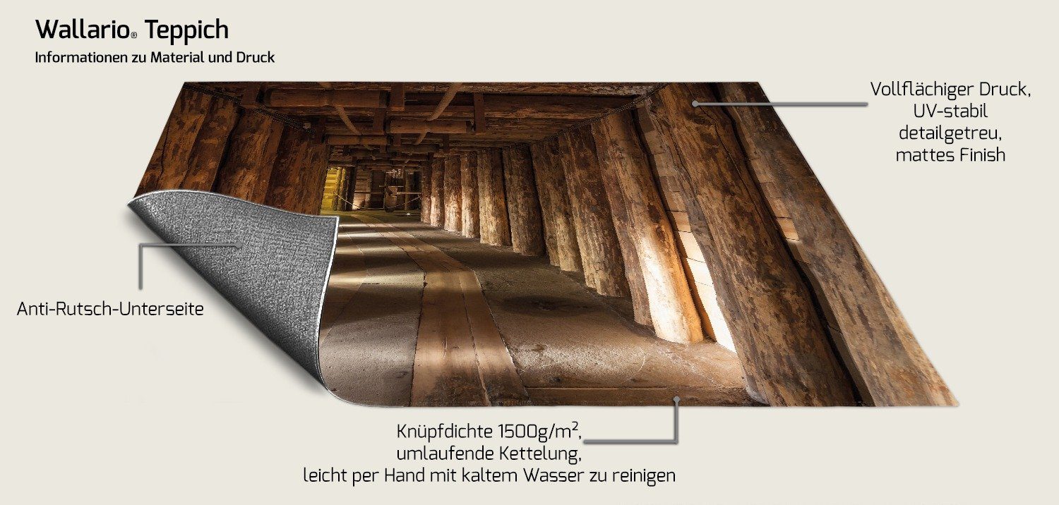 Wallario Teppich Alter Tunnel in einer Salzmine in Polen, rechteckig, rutschfest