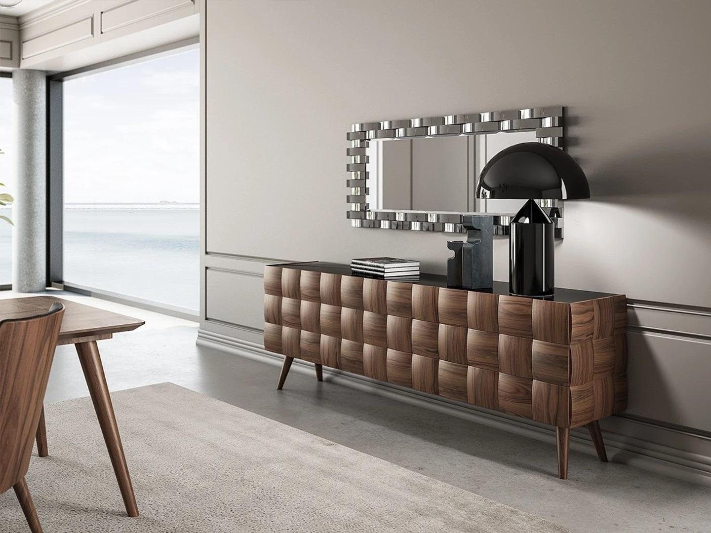 JVmoebel Sideboard Luxus Sideboard mit Spiegel Esszimmer Einrichtung Design Möbel (2 St., Sideboard + Spiegel), Made in Europa