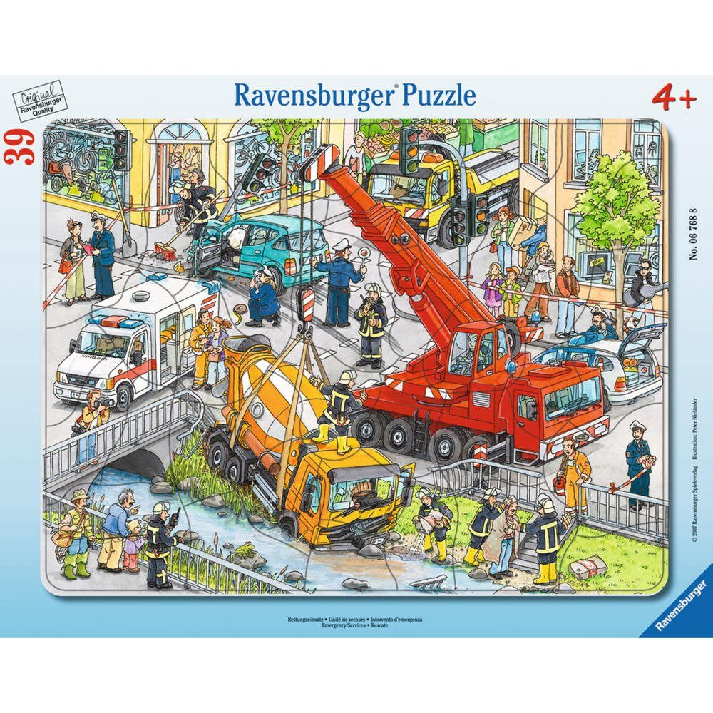 Ravensburger Rahmenpuzzle Rettungseinsatz - Rahmenpuzzle, 39 Puzzleteile