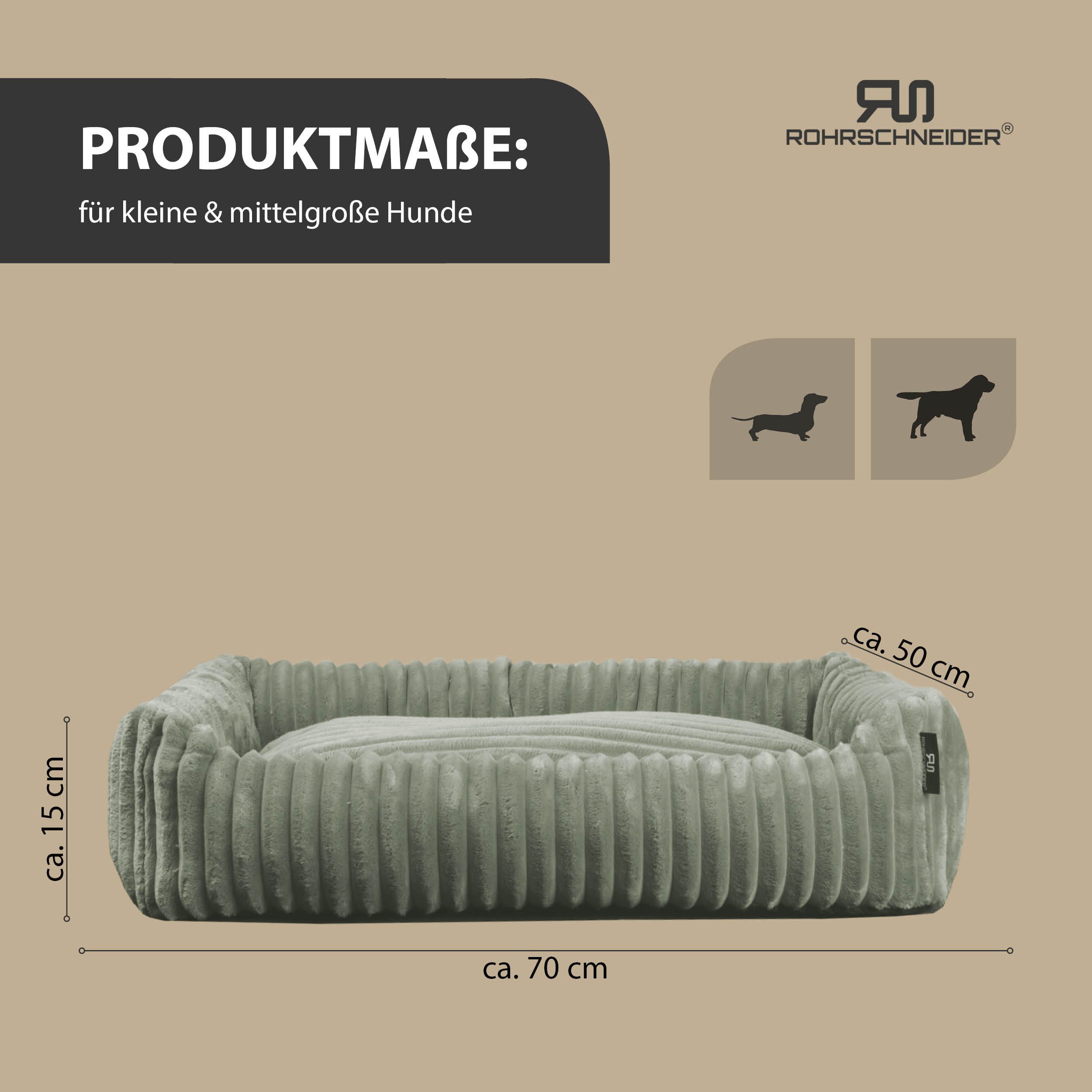 Rohrschneider Tierbett weiches Hundebett rutschfeste Unterseite Cordstoff 2 Farben