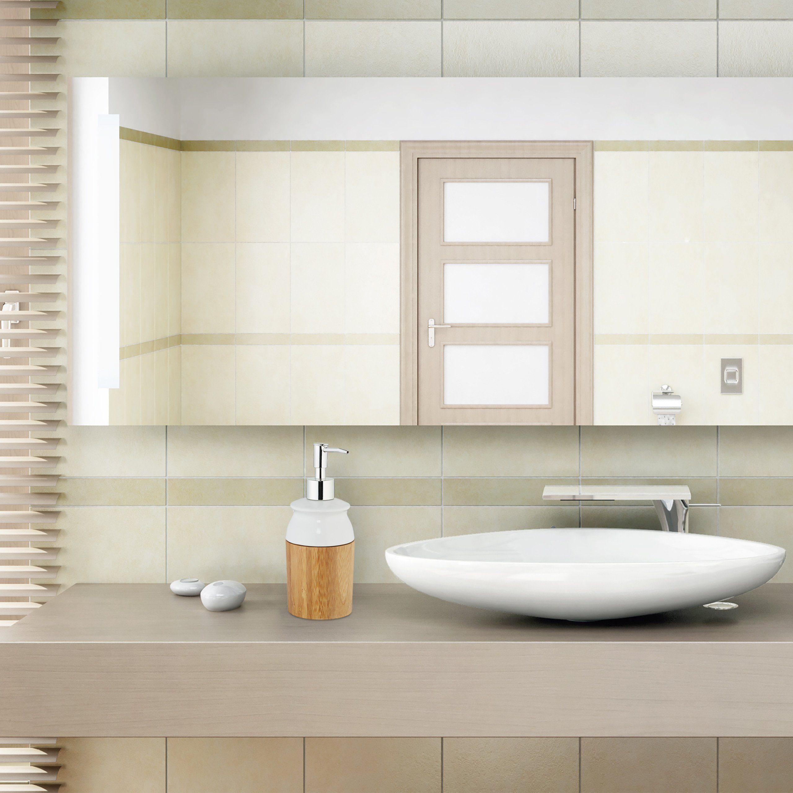 relaxdays Seifenspender 2 x Seifenspender Bambus günstig online kaufen