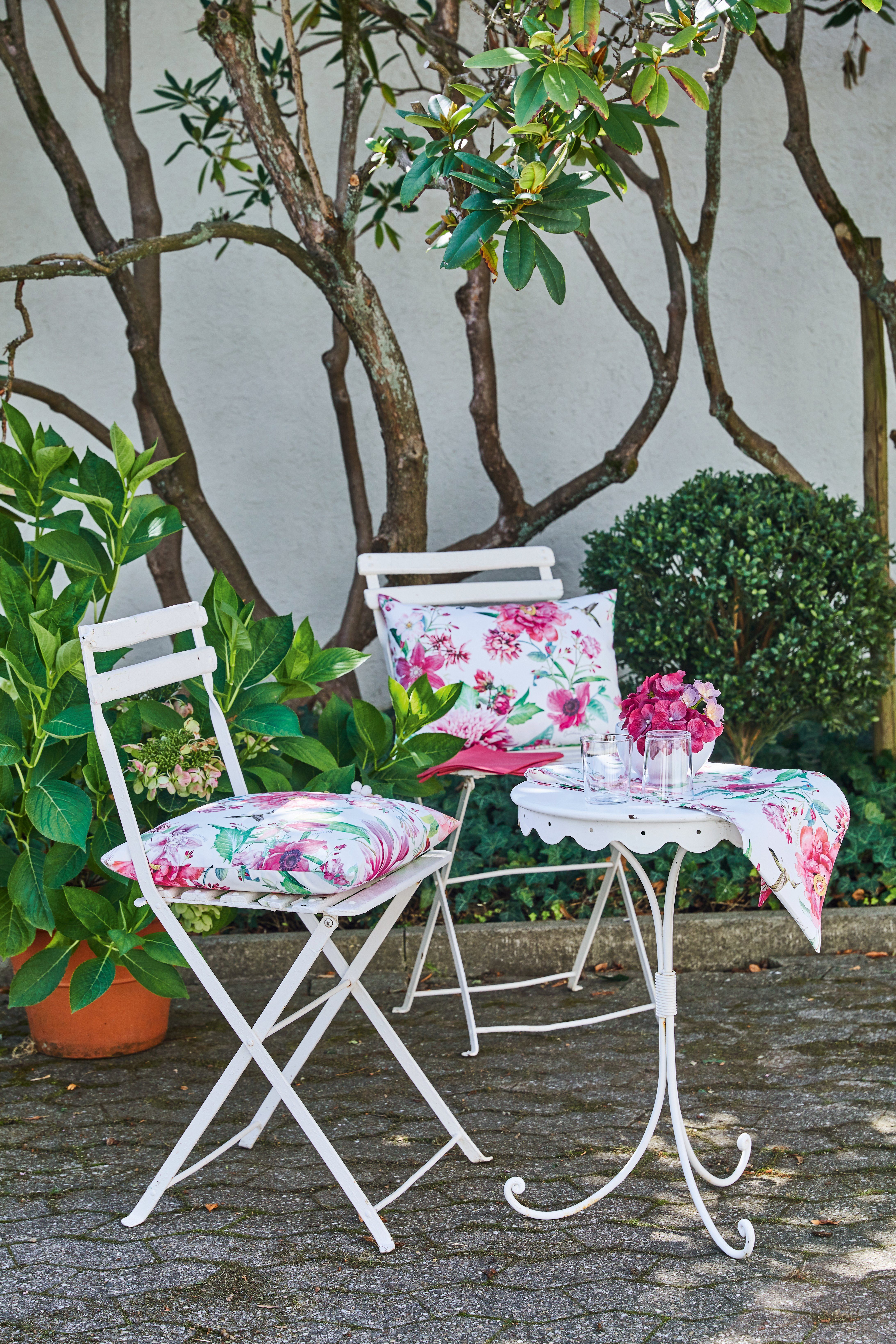 Sommer Tischband Sommerdeko, (1-tlg), SUMMERTIME, APELT Digitaldruck 7305 weiß/rosa/grün/natur