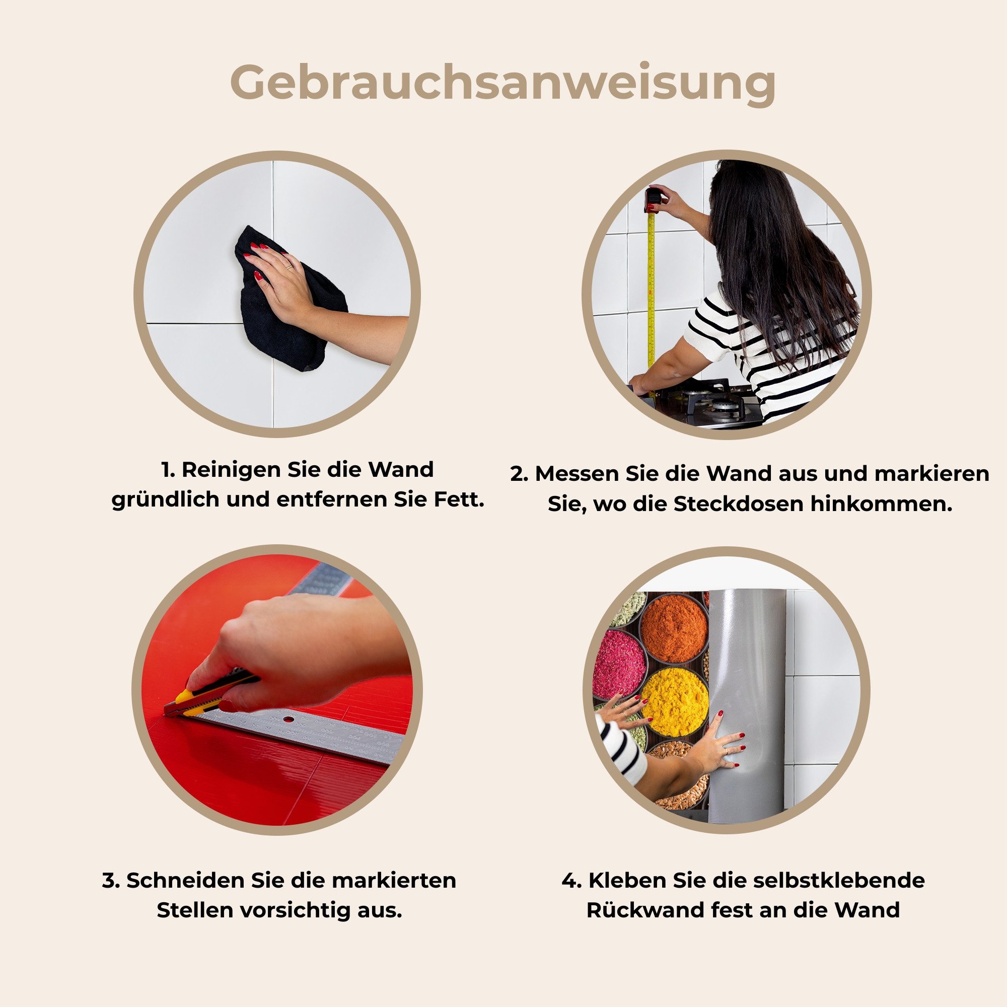 KitchenYeah Küchenrückwand selbstklebend Kräuter - Schalen - Farbenfroh - Textur, (1-tlg), Spritzschutz, Küche, Rückwand, Küchenwand, Küchenfront, 80x60 cm