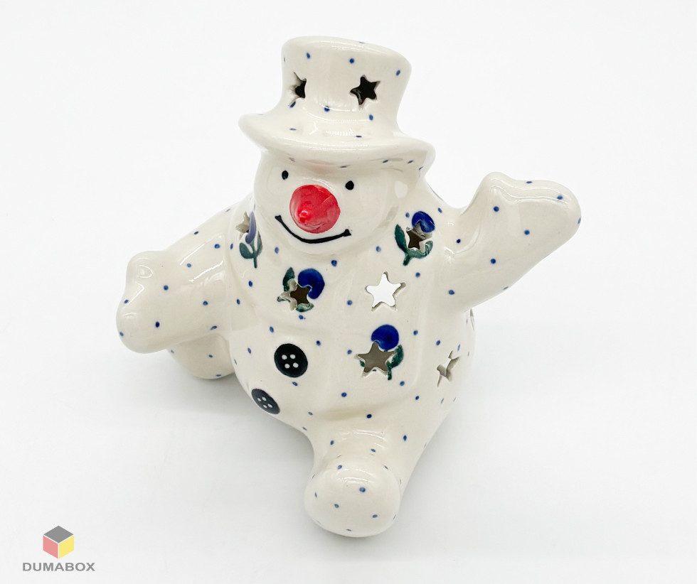 Ceramika Artystyczna Bolesławiec Dekofigur Schneemann-Lampion – günstig online kaufen