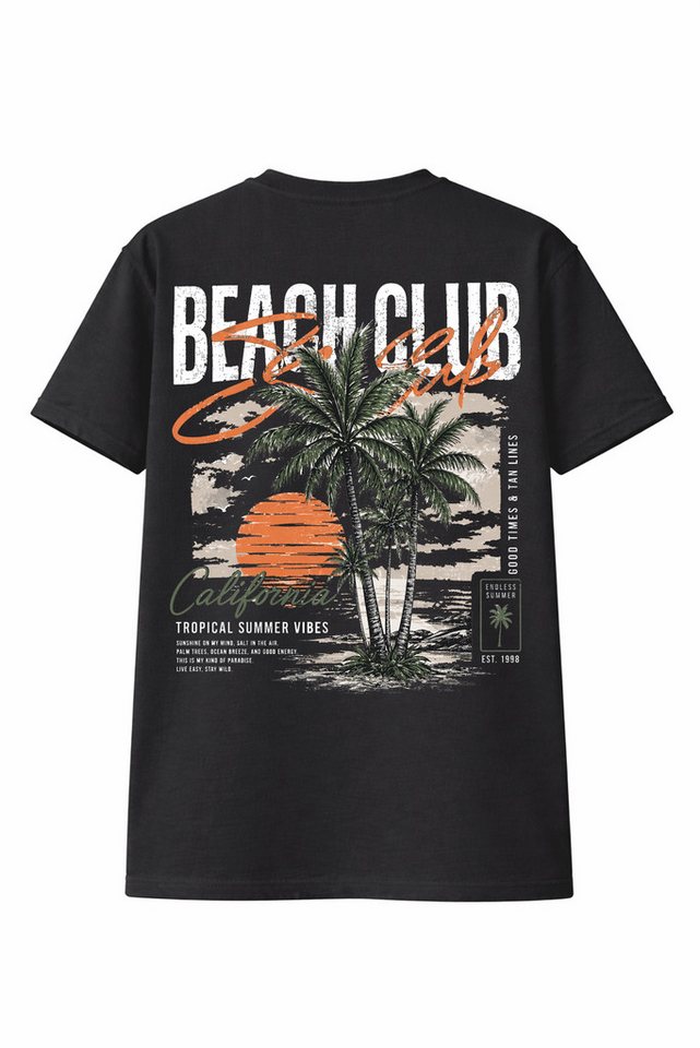 Banco T-Shirt Herren Shirt Rundhals Sommer Basic "Beach Club" aus 100% Baumwolle