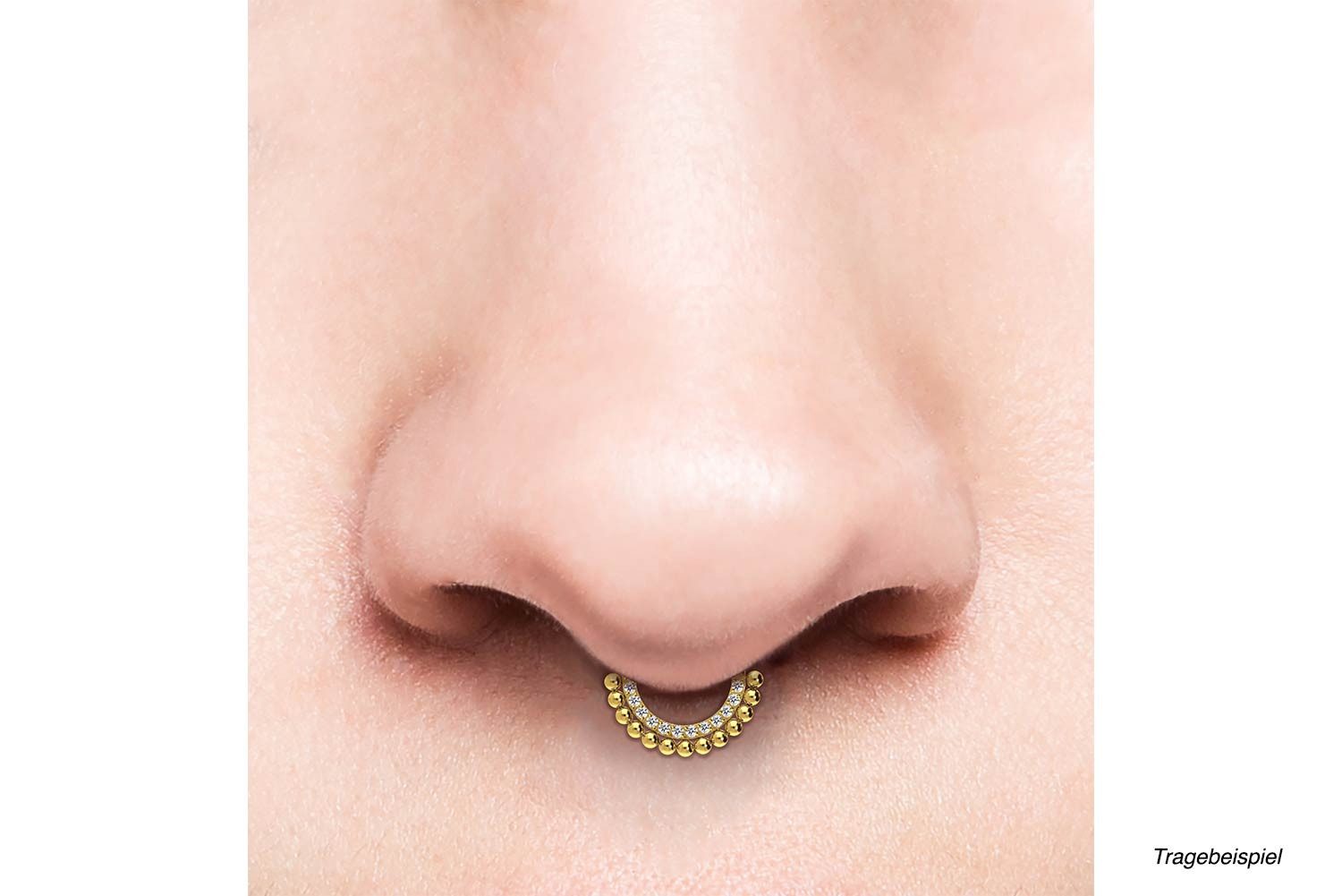 PIERCINGLINE Nasenpiercing Titan Segmentring Clicker EINGEFASSTE KRISTALLE günstig online kaufen
