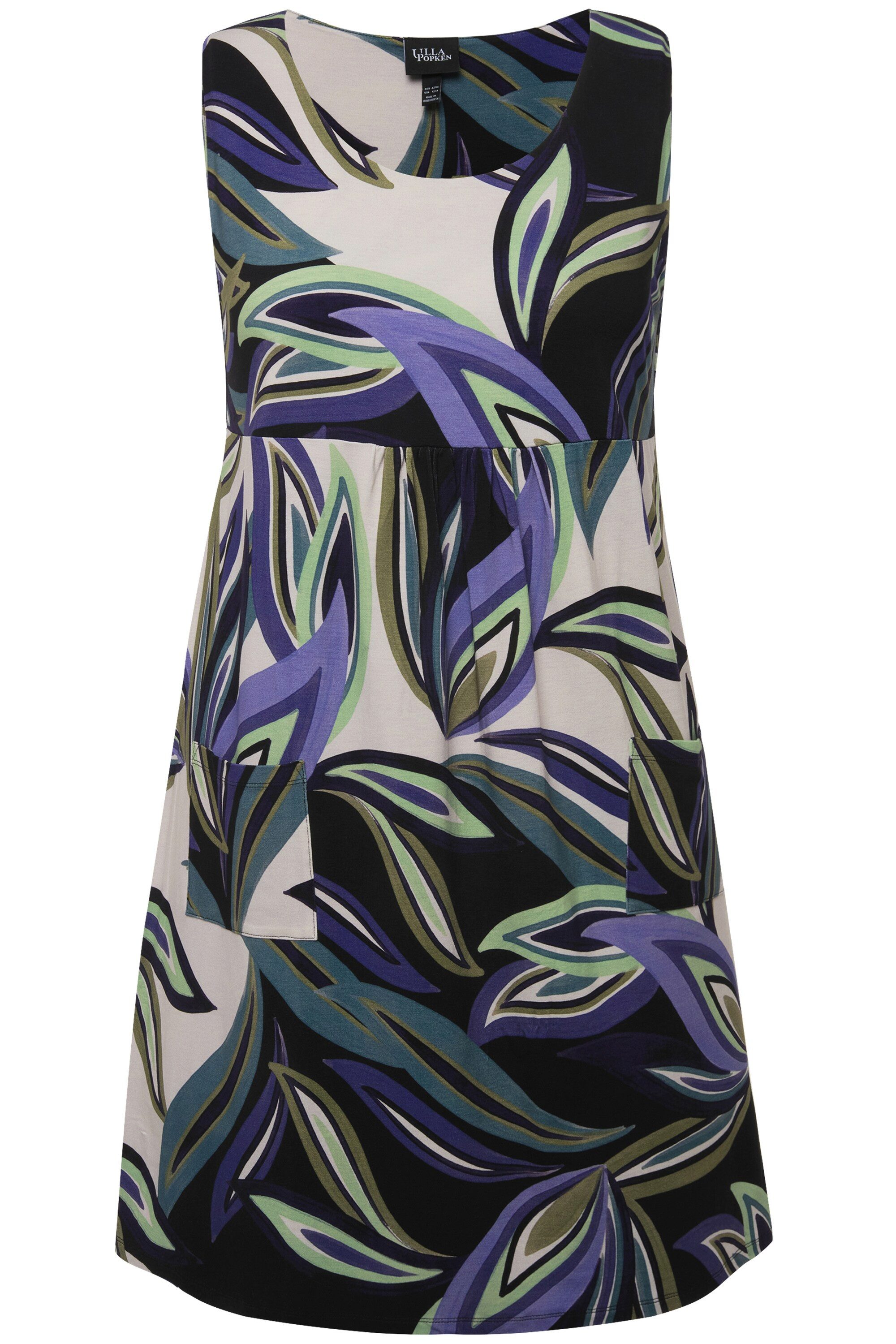 Ulla Popken Jerseykleid Jerseykleid Blätter A-Linie günstig online kaufen