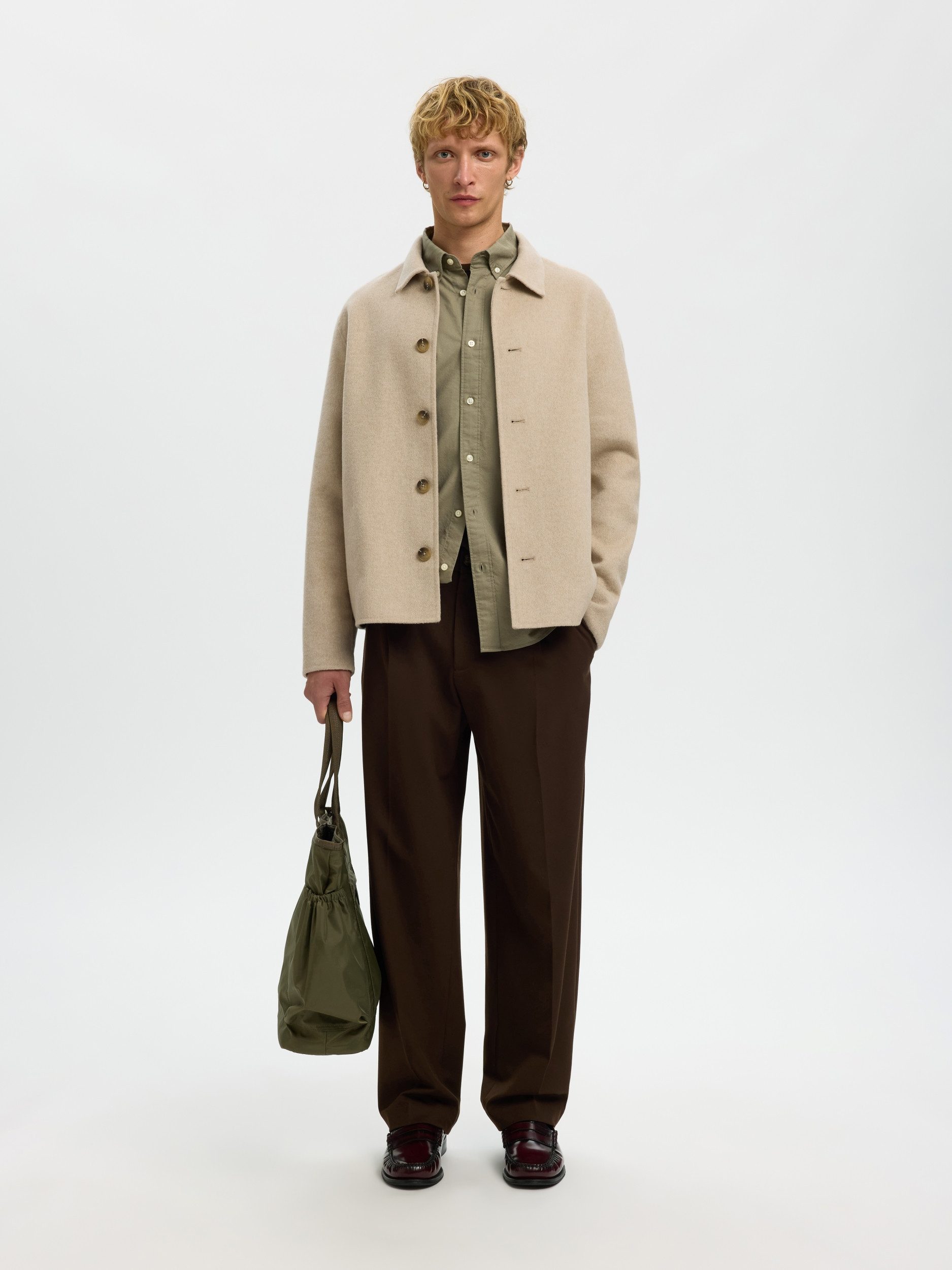 SELECTED HOMME Outdoorjacke SLHOLIVER HANDMADE WOOL BLEND JKT