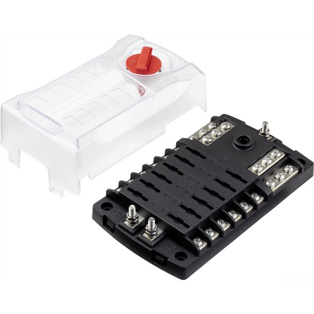 TRU COMPONENTS Sicherungshalter Flachsicherungs-Halter für 12 Sicherungen 32 V/30 A TC-9067936